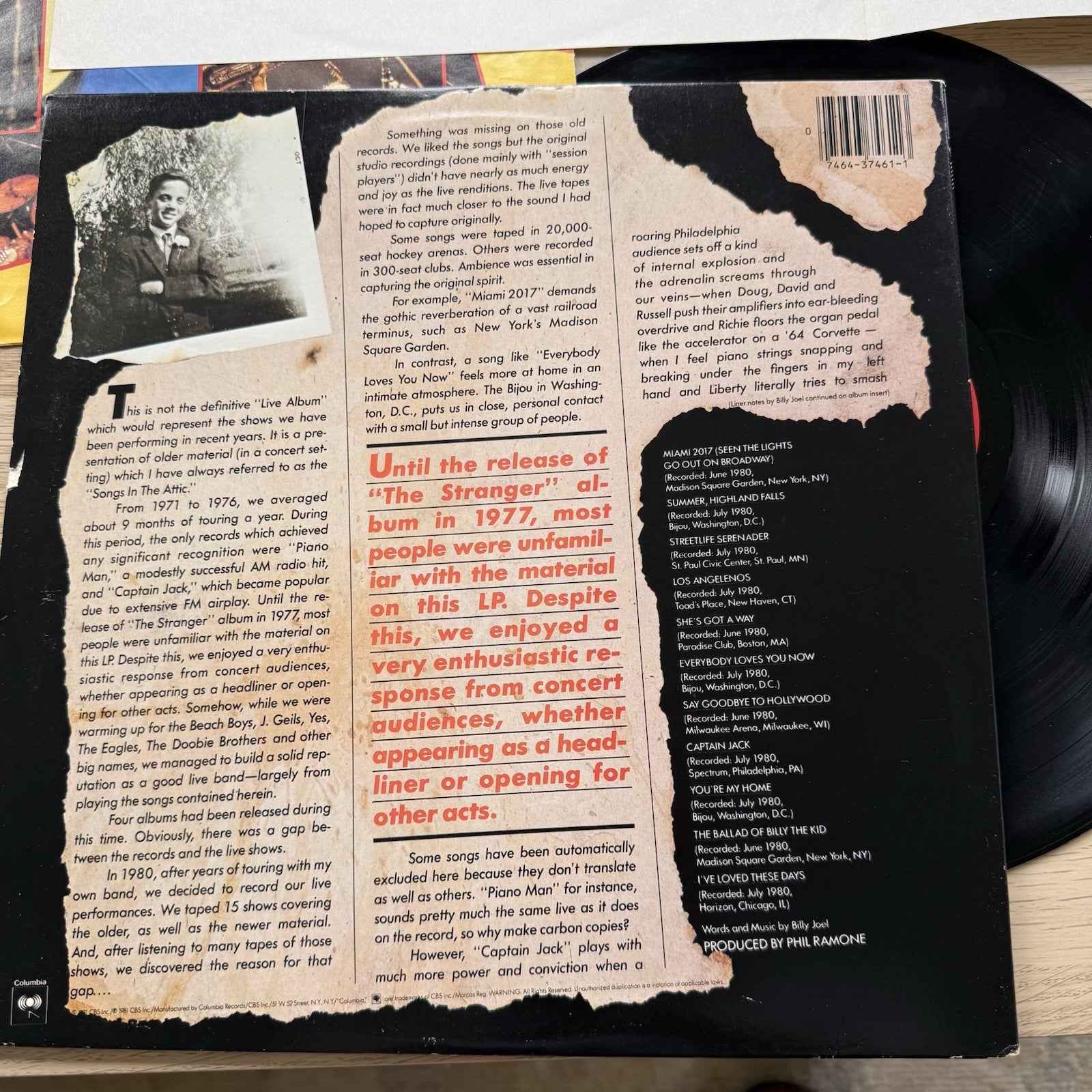 Billy Joel Songs in the Attic 1st 1981 Vinyl LP Complete W/Lyrics + Booklet!