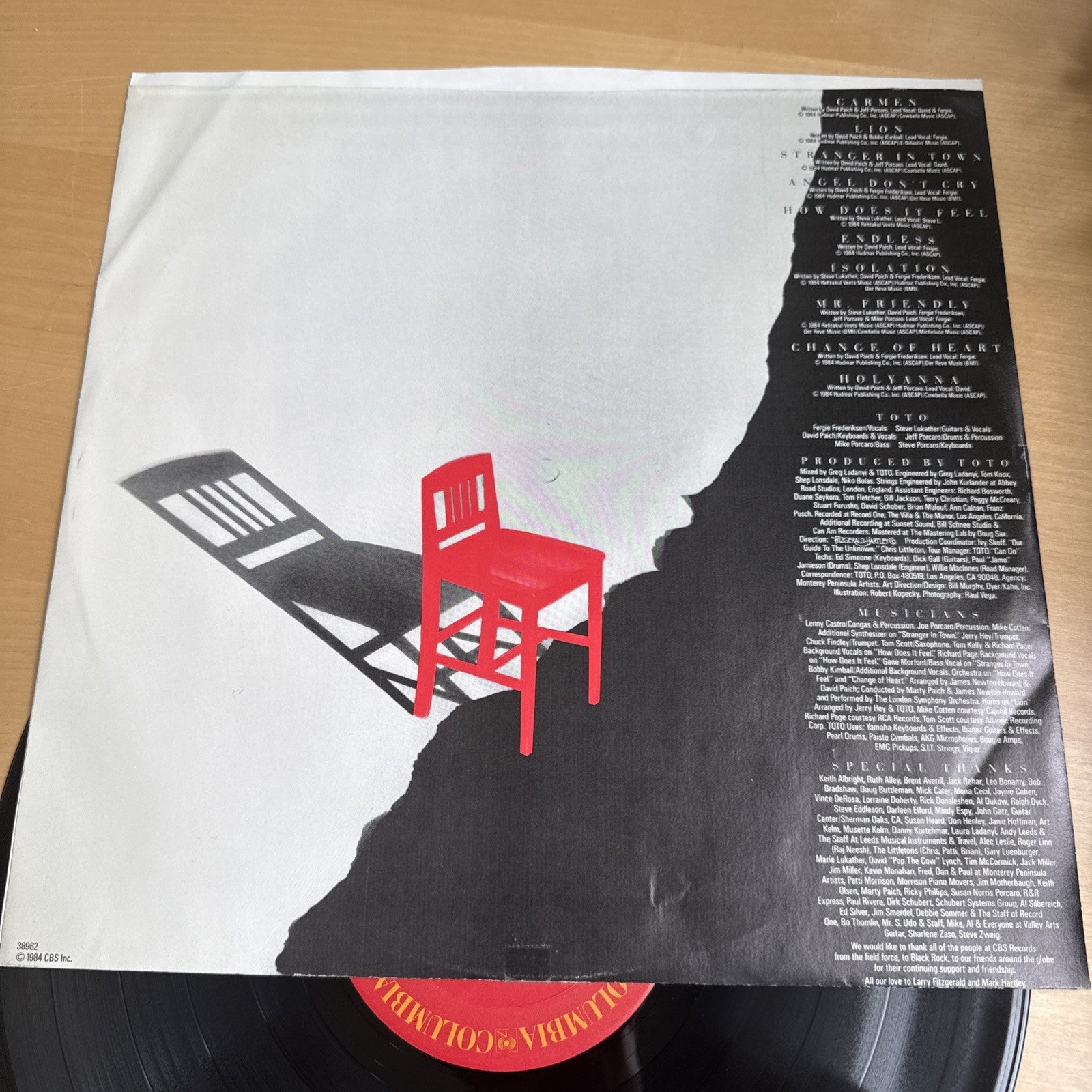 Toto Isolation Original 1984 US Press! Complete With OG Sleeve Vinyl LP VG+