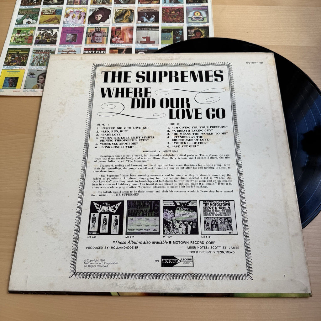 The Supremes Where Did Our Love Go LP Original 1964 Motown MS-621 Vinyl VG+