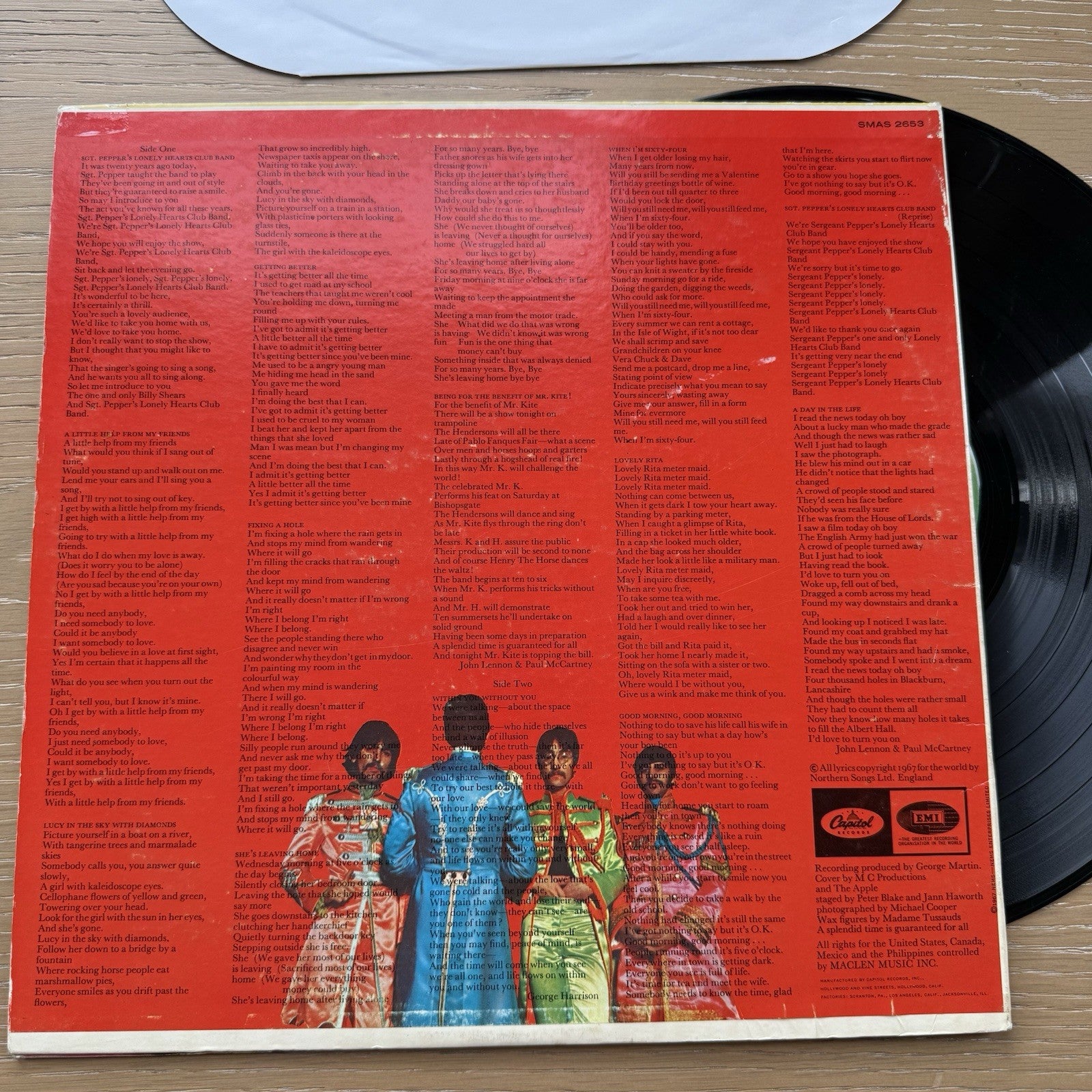 1967 The Beatles Sgt. Peppers Lonely Hearts Club Band US Press Capital SMAS 2653