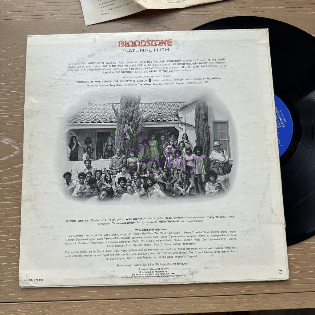 Bloodstone Natural High Vinyl LP London Soul 1972 US Press Complete W/OG Sleeve