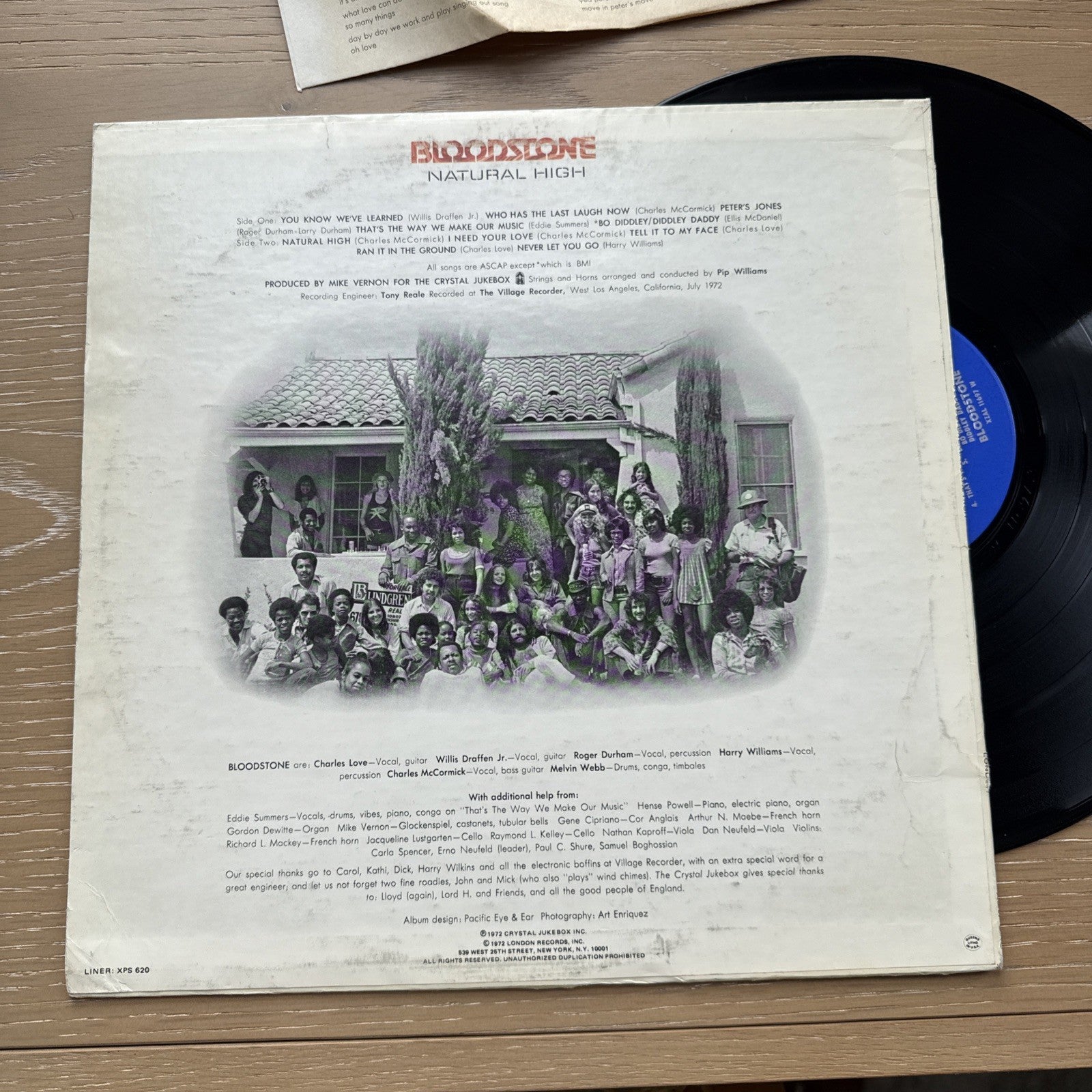 Bloodstone Natural High Vinyl LP London Soul 1972 US Press Complete W/OG Sleeve