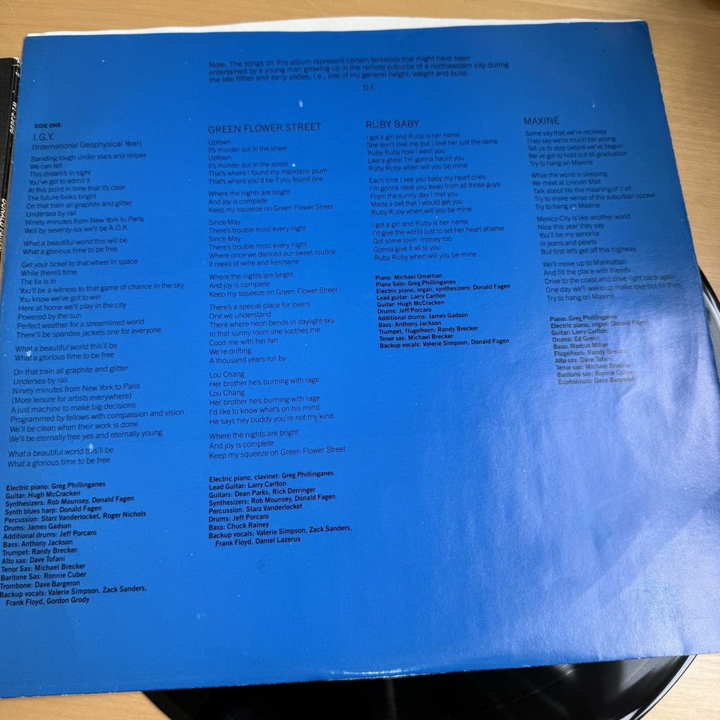 Donald Fagen ‎The Nightfly 1982 US Pressing  VG+ Vinyl IGY + Original Sleeve