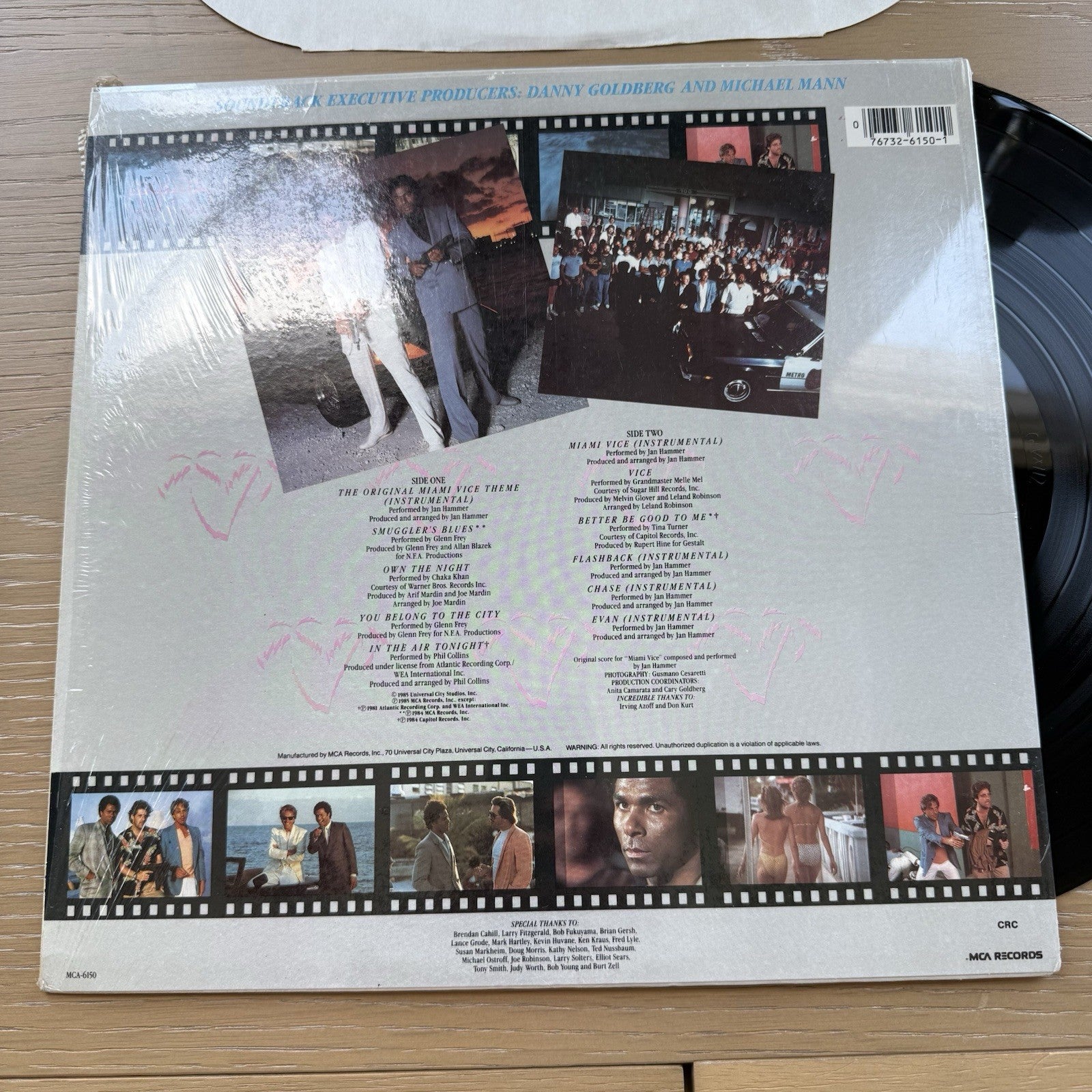 Miami Vice TV Show Series Vinyl 1985  Original US Press In Shrink! LP VG+