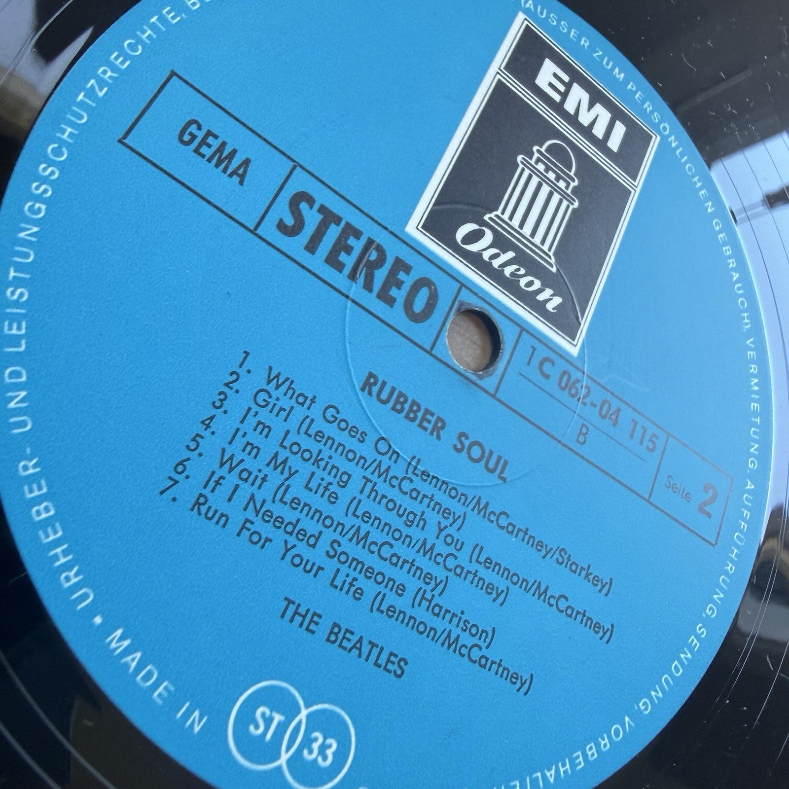 1977 The Beatles Rubber Soul LP Odeon Press Germany In Shrink! VG+ Vinyl Record