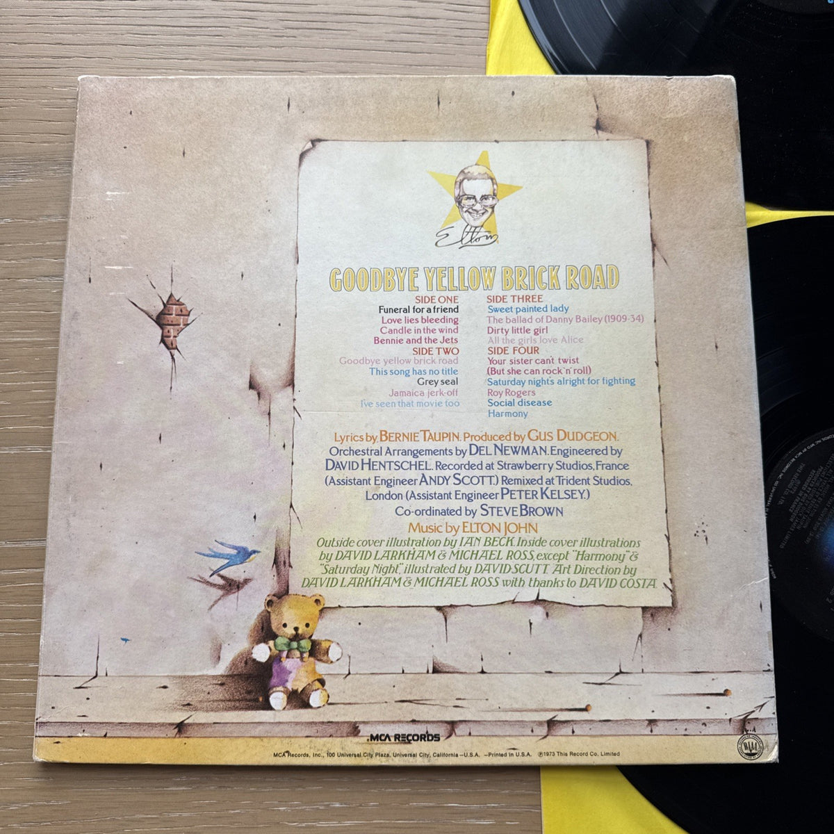 1973 Elton John Goodbye Yellow Brick Road 1st US Pinckneyville Press VG+ 2LP