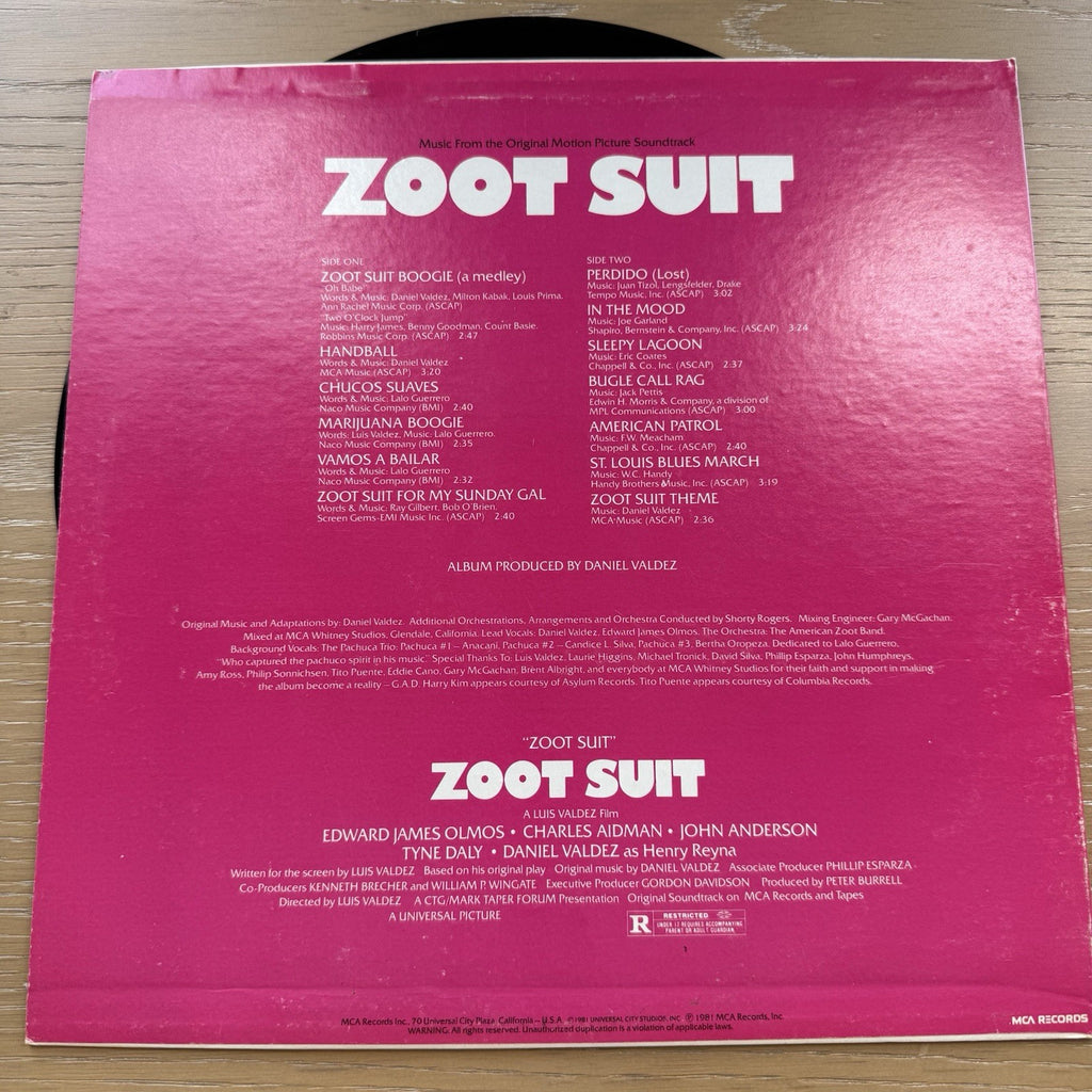1981 ‎Zoot Suit Original Motion Picture Soundtrack 1st US Radio Promo LP VG+