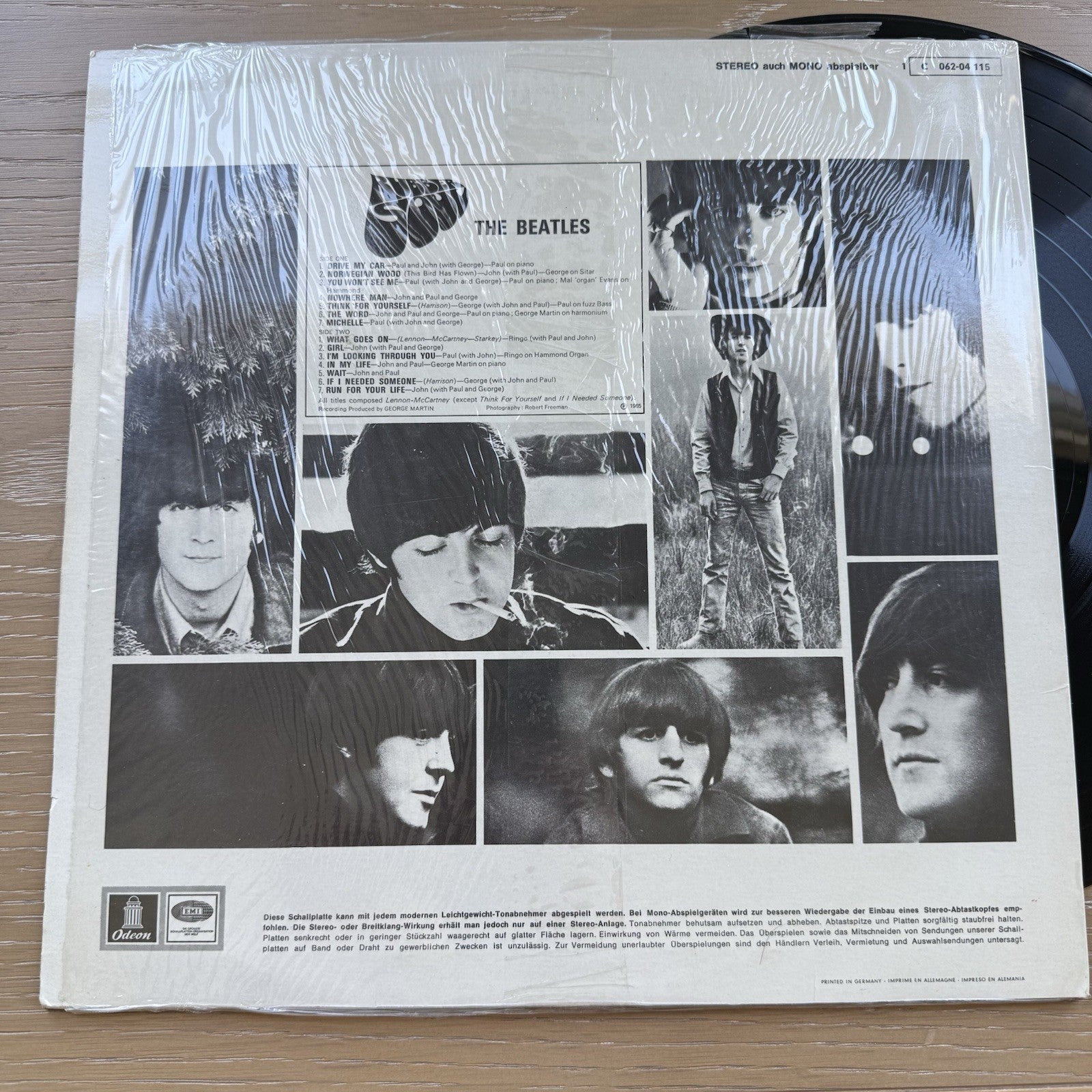 1977 The Beatles Rubber Soul LP Odeon Press Germany In Shrink! VG+ Vinyl Record