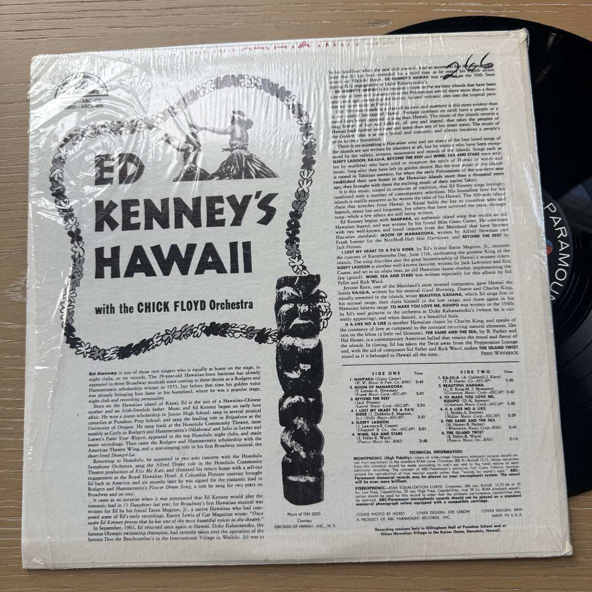 1960s Ed Kenny's Hawaii Vinyl LP In Shrink! US Pressing VG+ Rare Copy