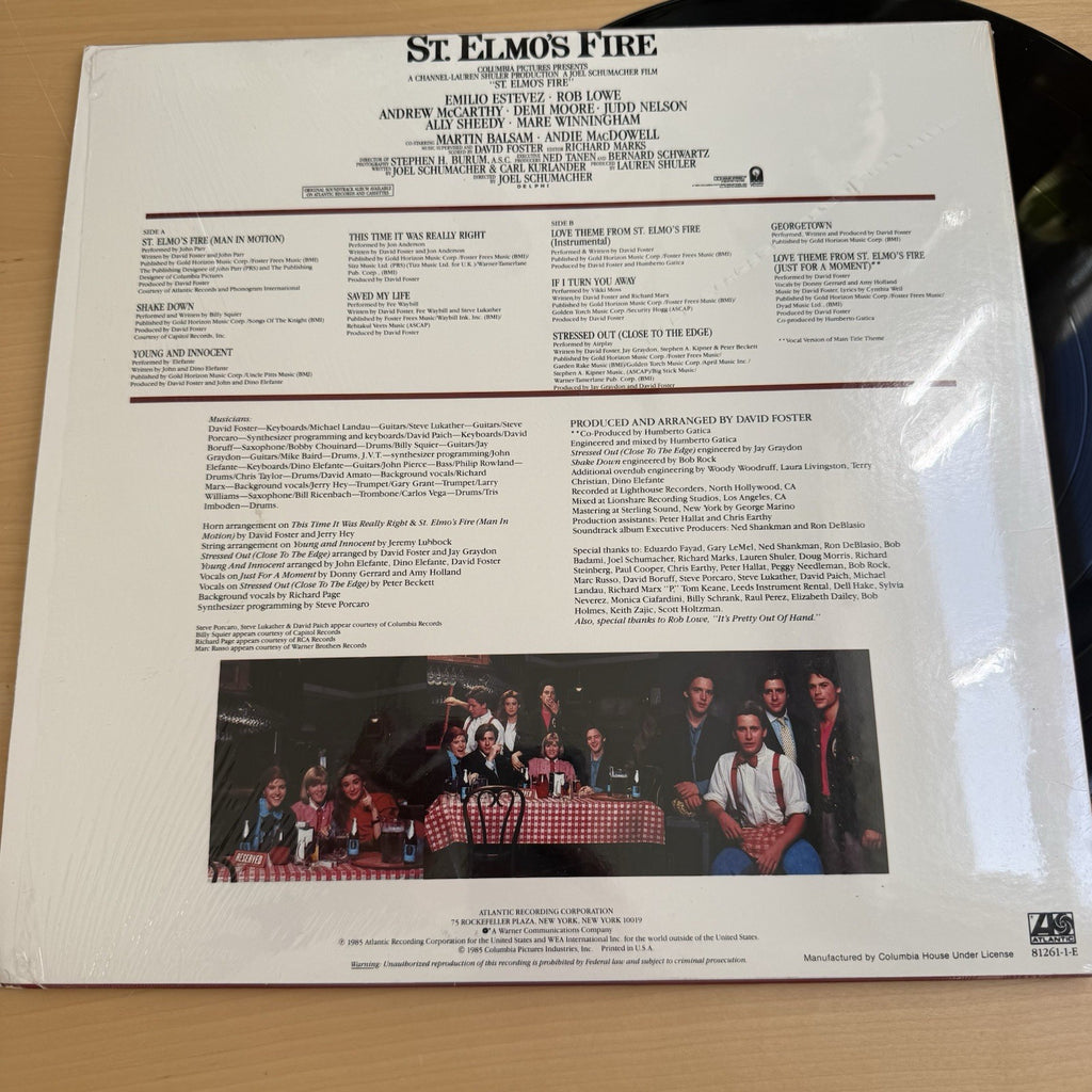 1985 "St. Elmo's Fire" US Press In Shrink! Original Motion Picture Soundtrack LP
