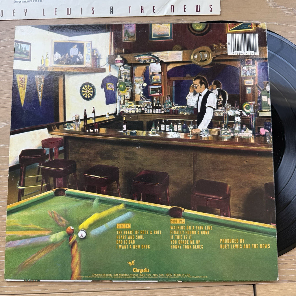 Huey Lewis & The News LP Sports 1st US Press Orig 1983 EX/EX In Shrink + Sleeve