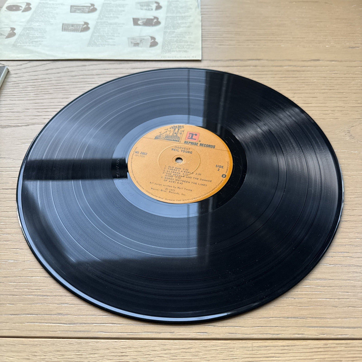 1972 Neil Young Harvest US Pressing + Original Lyric Sleeve! VG+ Reprise