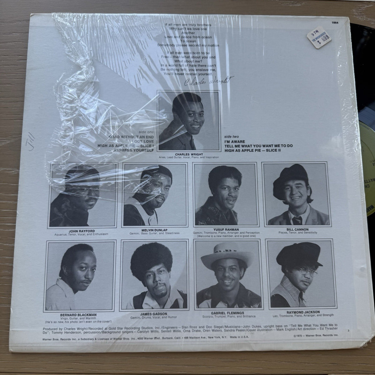 1970s Charles Wright Express Yourself LP In Shrink! VG++  W/Sleeve US Press