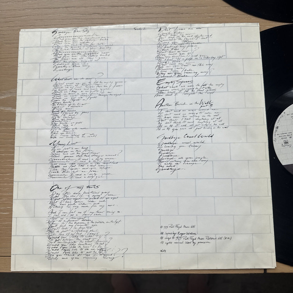 Pink Floyd The Wall 1979 1st US Pitman Press 2LP Complete W/OG Sleeves VG+