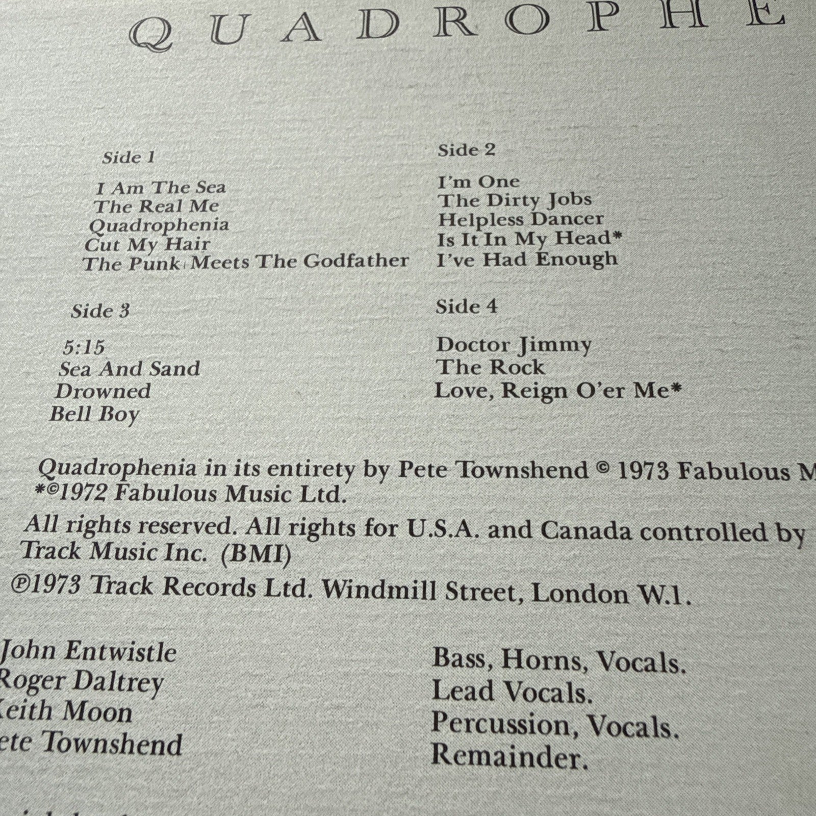 Vintage 1980s THE WHO "Quadrophenia" US Pressing Vinyl 2LP Vinyl Record! VG+
