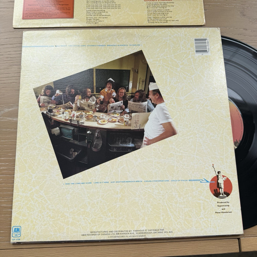 1979 SUPERTRAMP Breakfast In America Vinyl LP A&M + Original Lyric Sleeve VG+
