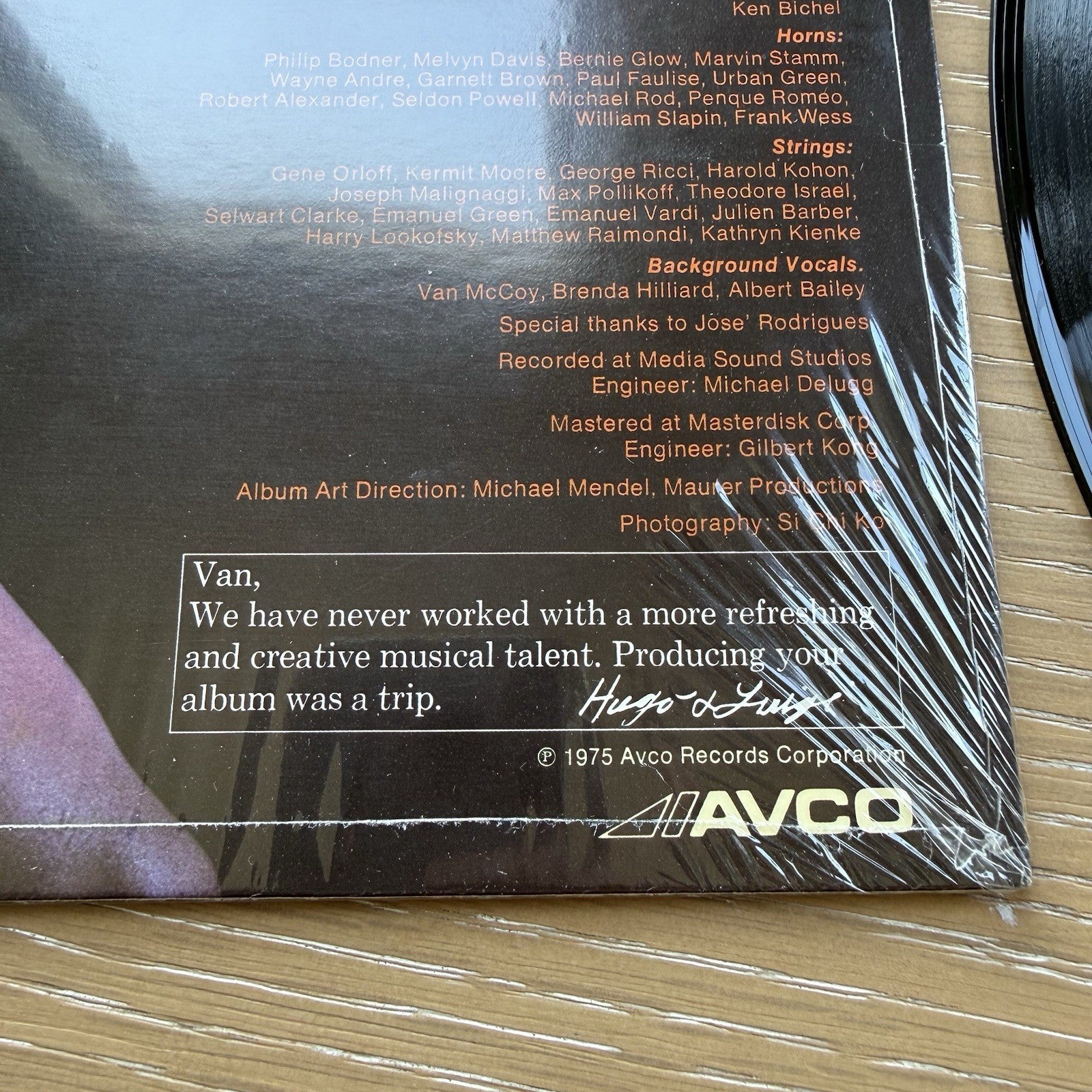 Van McCoy Disco Baby LP 1975 AVCO The Hustle In Shrink Hype OG Sticker US Press!