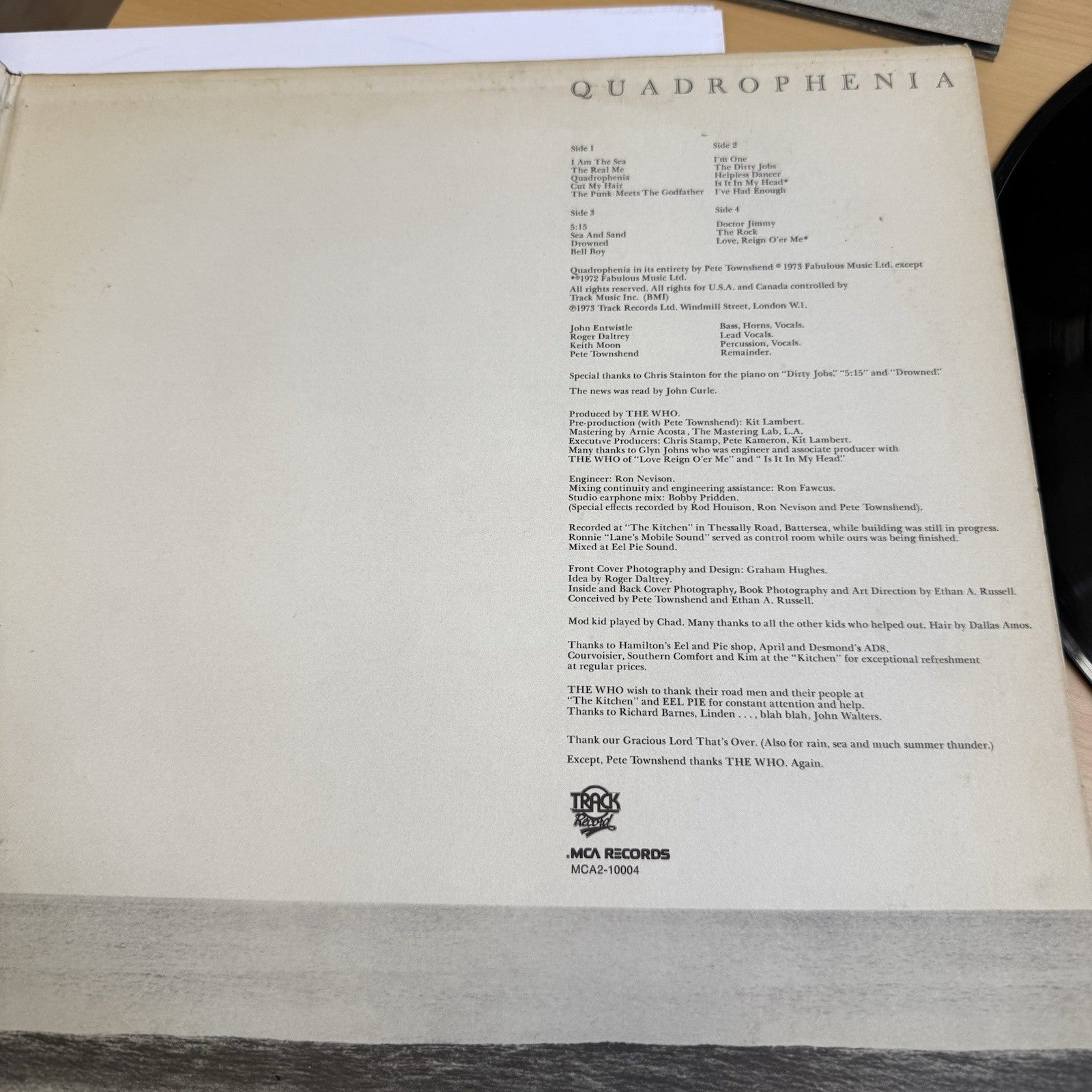 1973 THE WHO "Quadrophenia" Vinyl US Press Original Includes 2LPs + Book! VG+