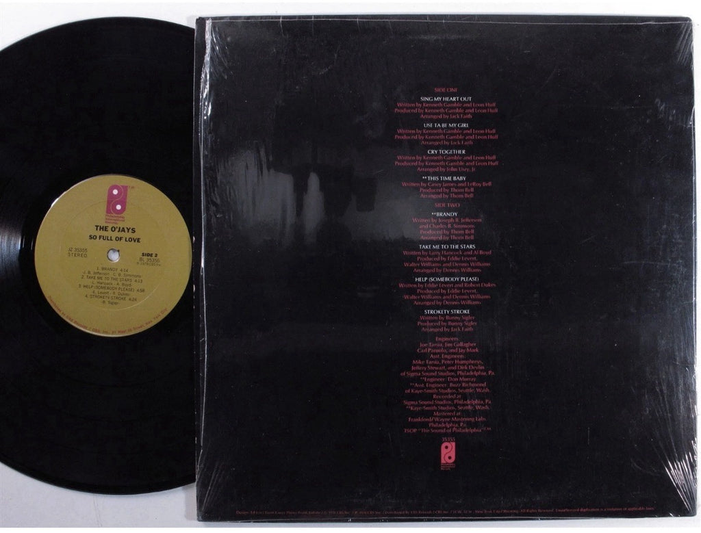 O'JAYS So Full Of Love PHILADELPHIA LP VG+ In SHRINK + Sticker! OG US Pressing