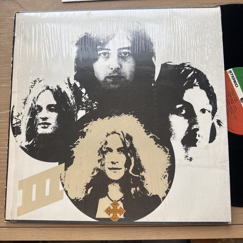1970s Led Zeppelin III US Press In Shrink Vinyl Working Spinning Wheel VG+