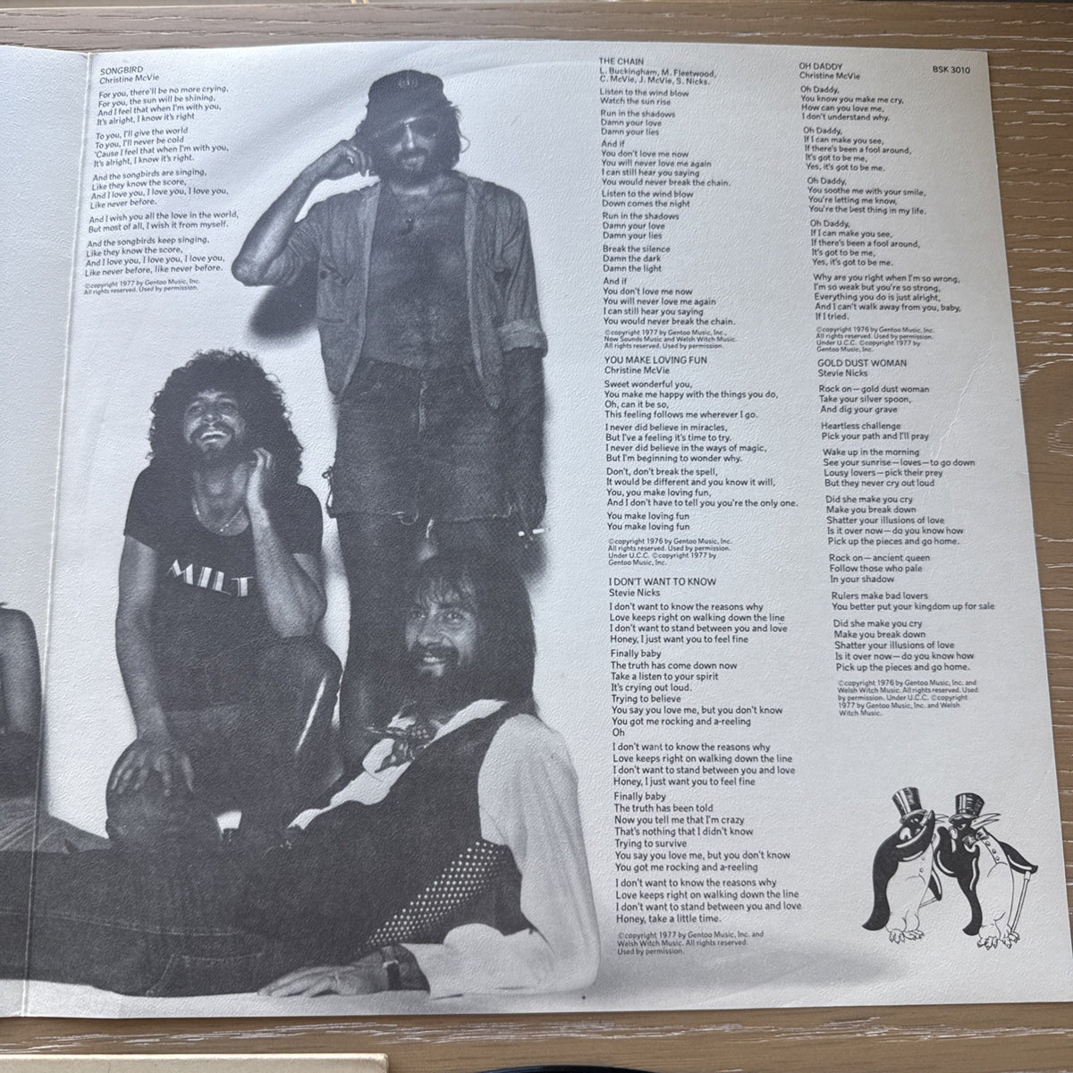 1977 Fleetwood Mac Rumours US Club Pressing VG+ W/ Original Lyric Poster