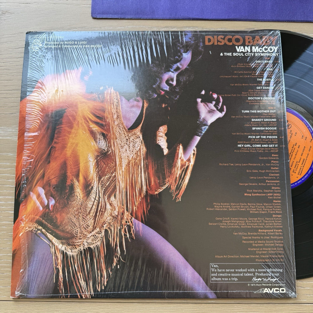 Van McCoy Disco Baby LP 1975 AVCO The Hustle In Shrink Hype OG Sticker US Press!