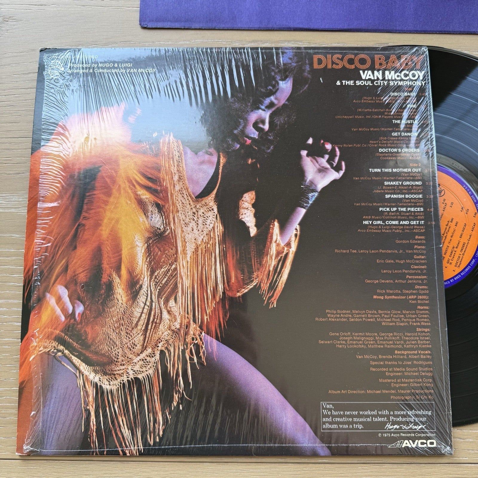 Van McCoy Disco Baby LP 1975 AVCO The Hustle In Shrink Hype OG Sticker US Press!