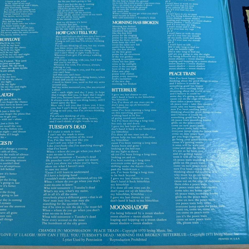 1970s Cat Stevens Teaser And The Firecat Gatefold LP 1st US Tan Label Press VG+
