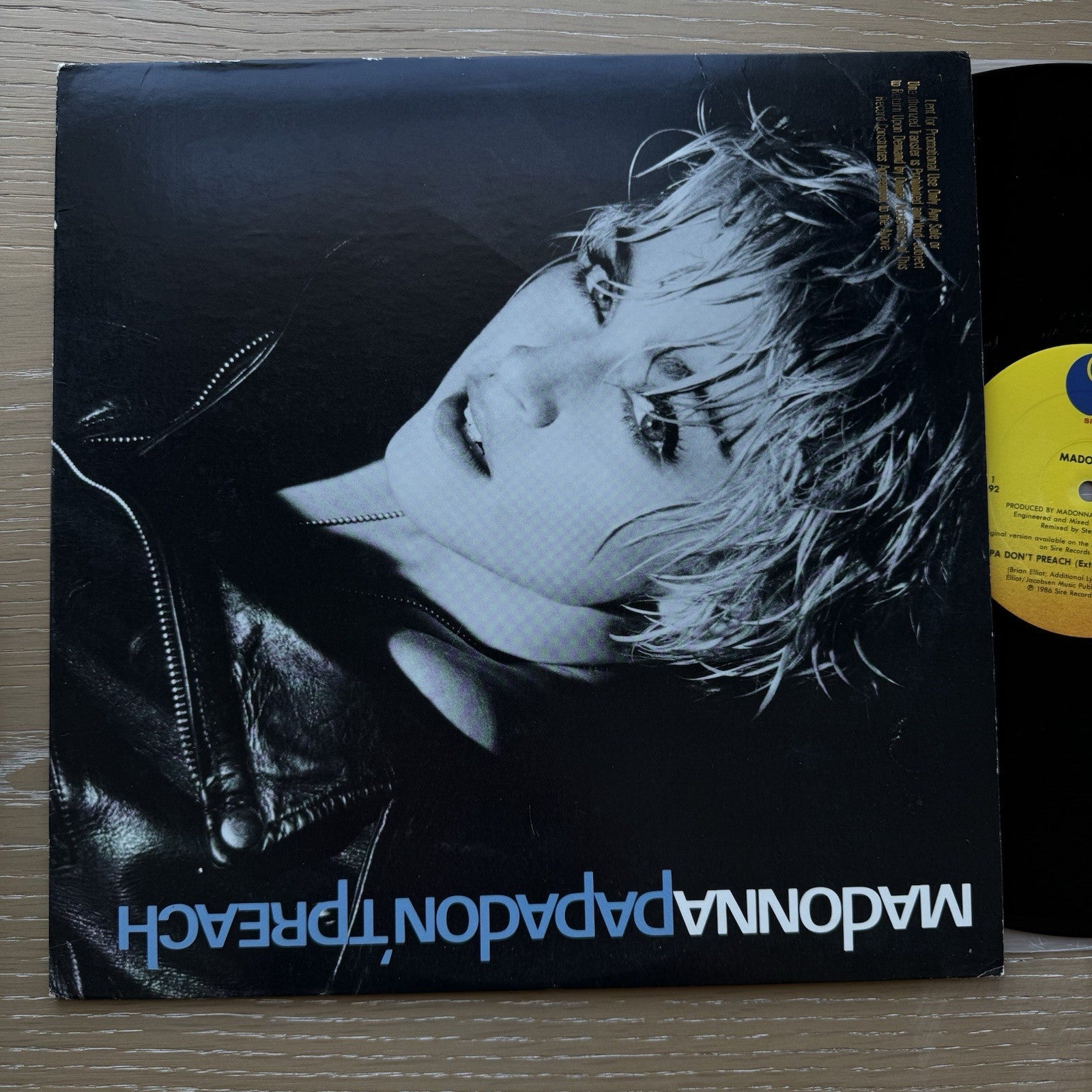 1986 Madonna ‎Papa Don't Preach Extended 12" Gold Stamp PROMO  Sire ‎– 0-20492