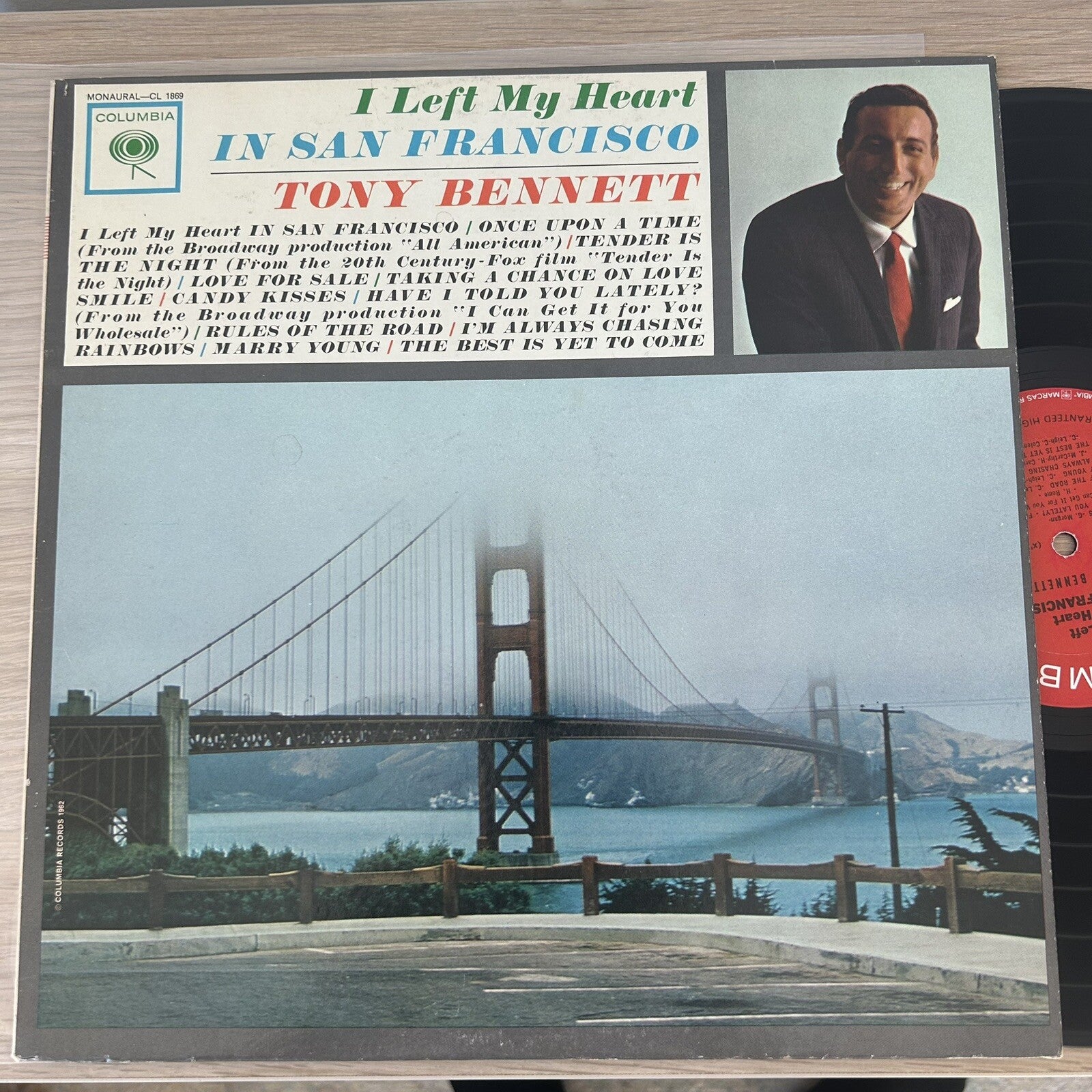 1960s Tony Bennett I Left My Heart in San Francisco Vintage US 2 Eye Pressing