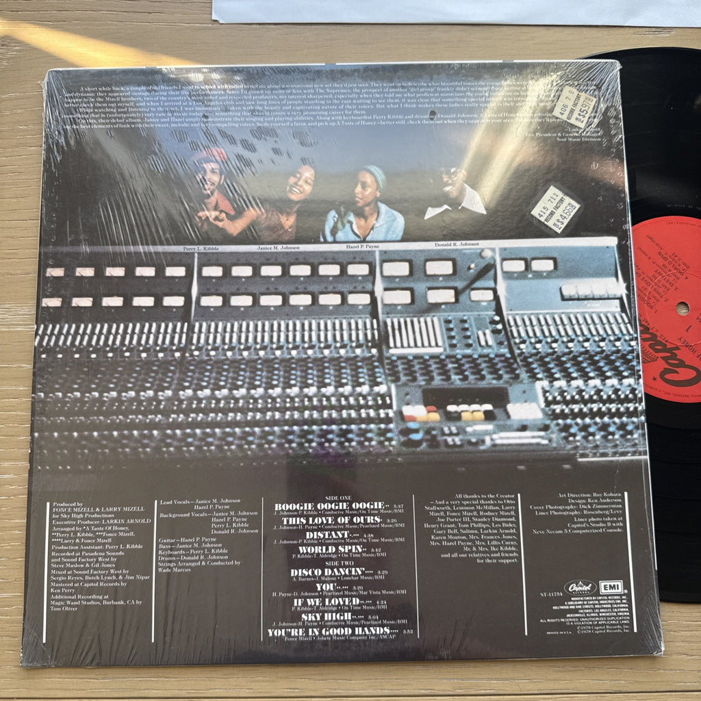 TASTE OF HONEY 1978 self-titled LP In SHRINK W/ Hype Sticker! EX/EX US Press