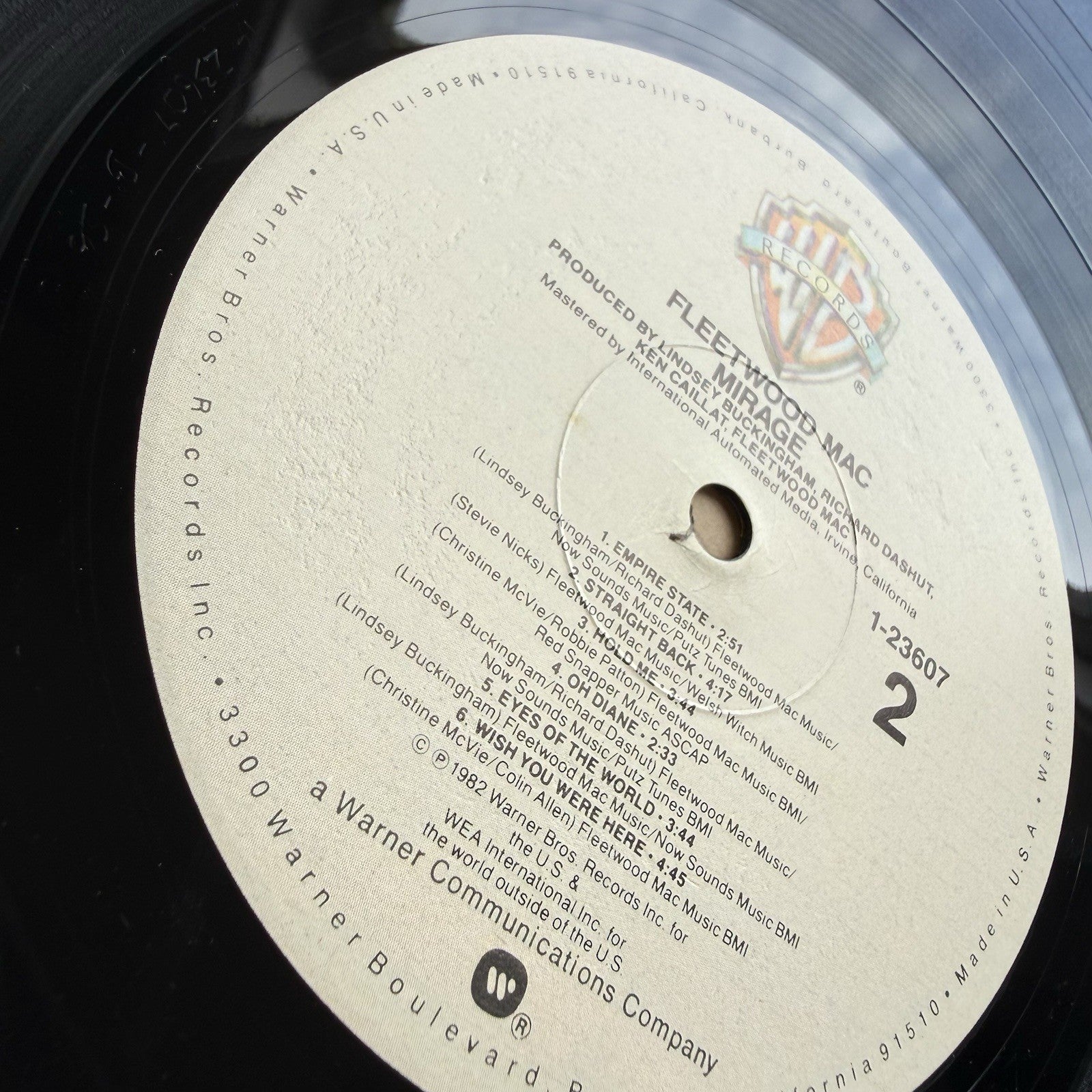 Fleetwood Mac MIRAGE lp Warner Bros. Original Inner Sleeve 1982! VG+ Vinyl!