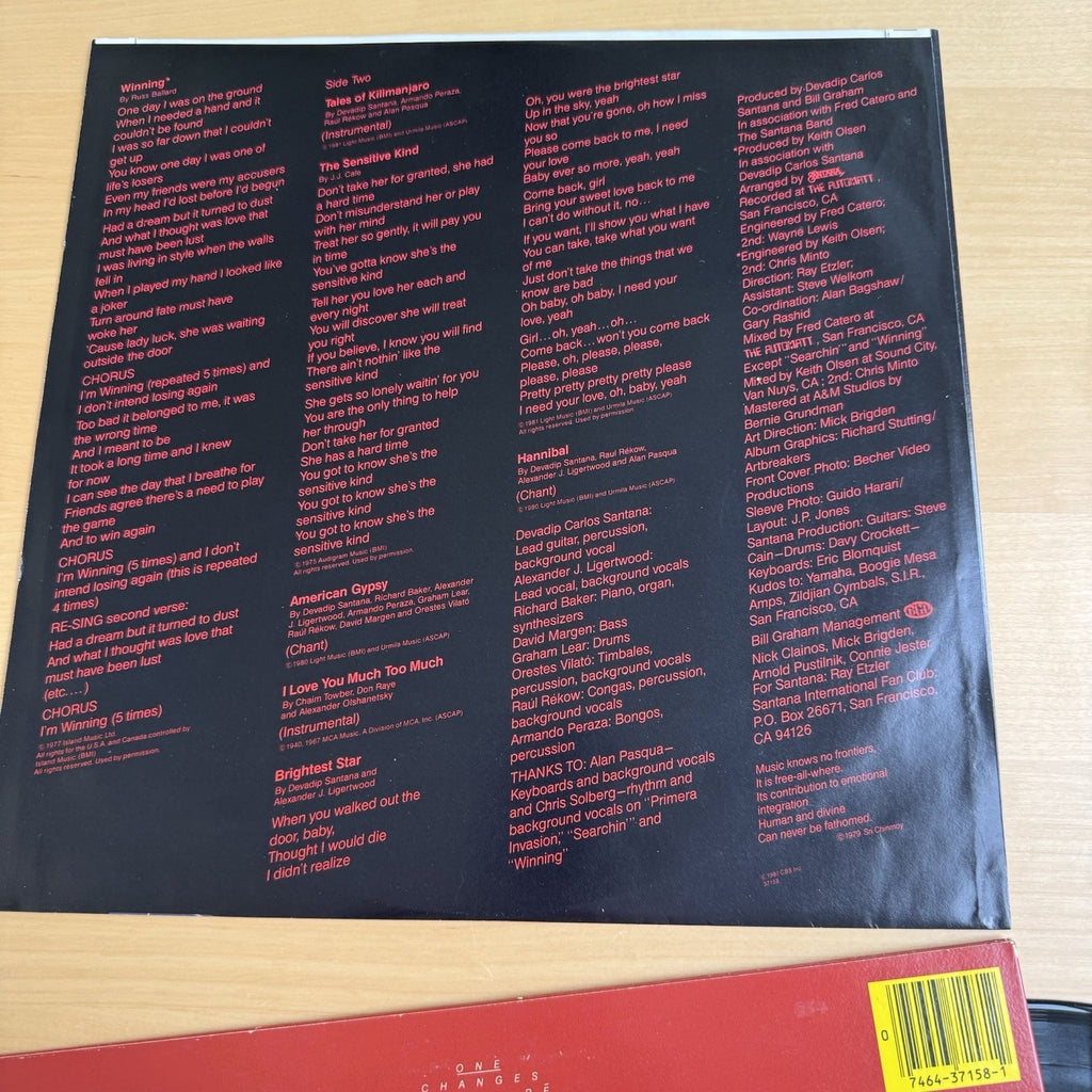 1981 Carlos Santana ZEBOP! LP Original 1st US Press Vinyl Complete W/Sleeve!