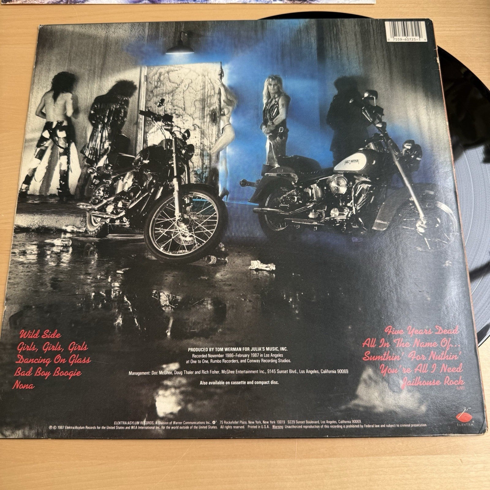 Motley Crue Girls Girls Girls LP 1987 Elektra +OG Sleeve US Press Vinyl VG+