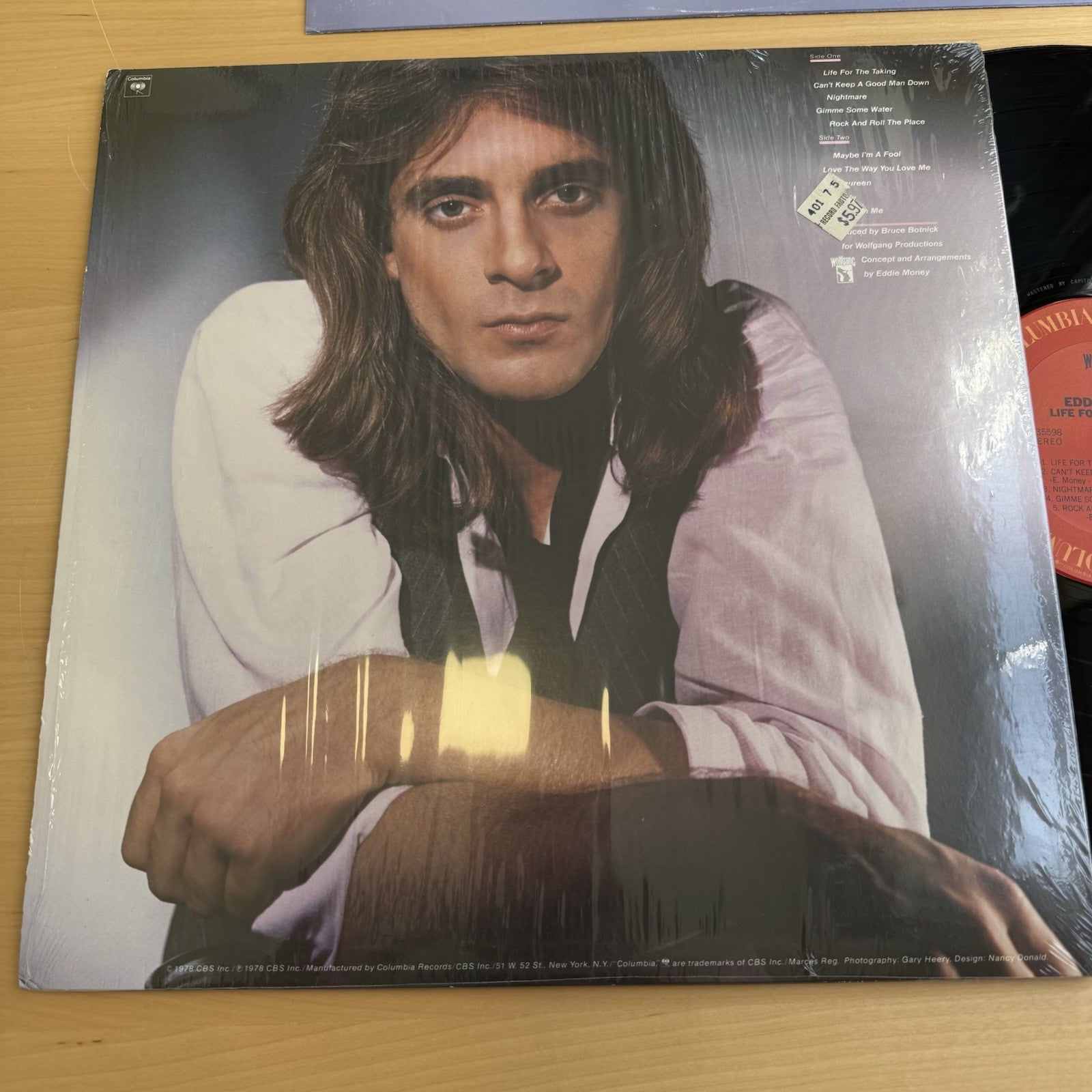 Eddie Money Life For The Taking Vinyl LP 1978 US Press In Shrink! EX/EX Complete