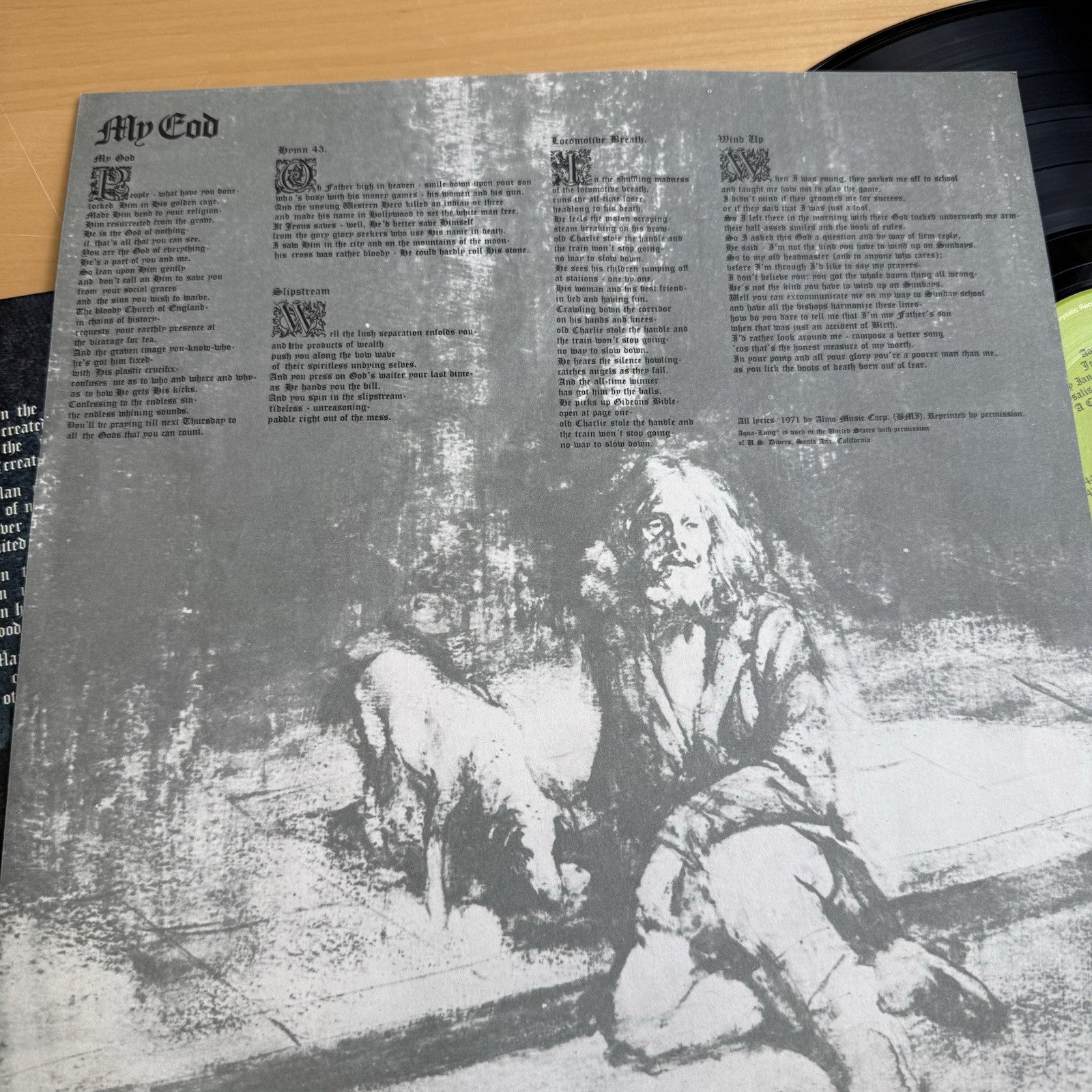 1970s Jethro Tull Aqualung Gatefold LP Chrysalis W/ Original Lyric Insert VG+