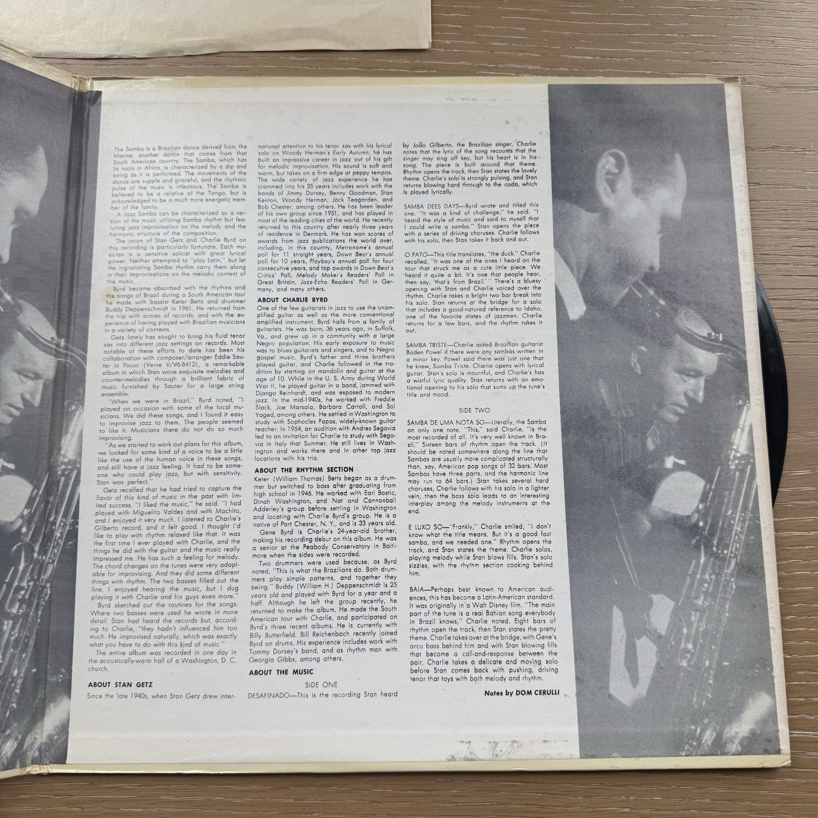 1970s STAN GETZ CHARLIE BYRD JAZZ SAMBA VINYL VERVE Black Label US Press
