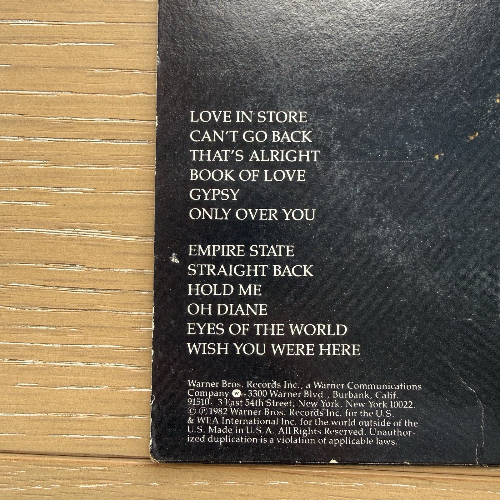 Fleetwood Mac MIRAGE lp Warner Bros. Original Inner Sleeve 1982! VG+ Vinyl!