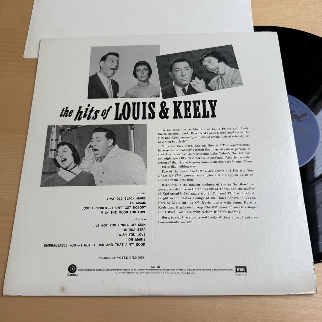 The Hits Of Louis & Keely Capitol Original 1961 Big Band Jazz US Press Excellent