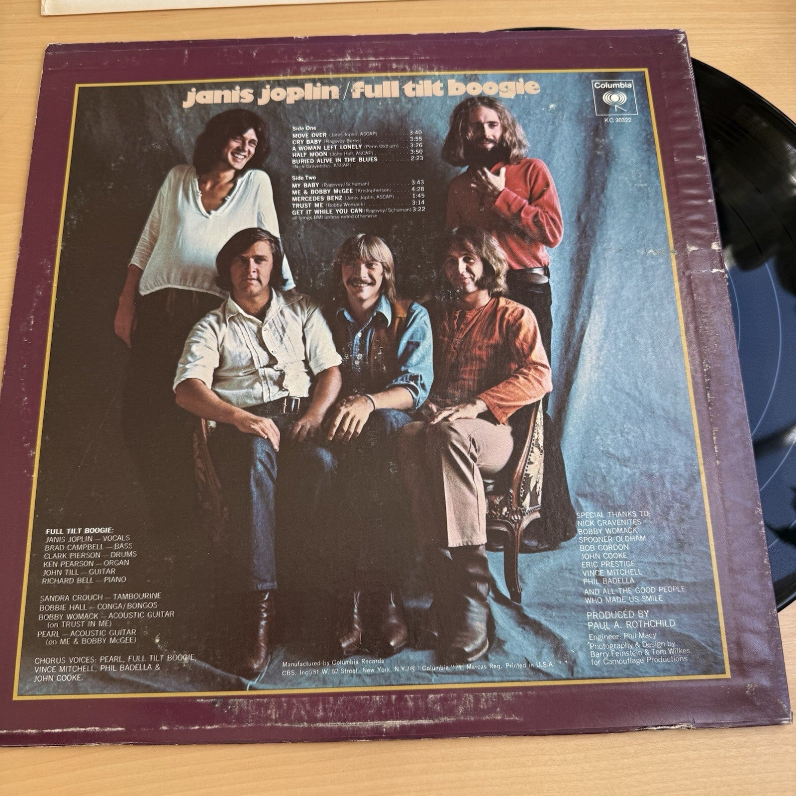 Janis Joplin Pearl Vinyl LP 1970's US Pressing Columbia Records!