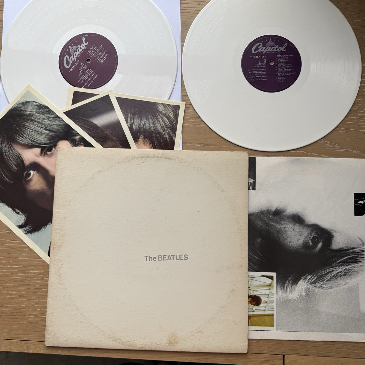 1978 The Beatles White Album LP RARE White Vinyl US Press  W/Orig Poster + Pics!