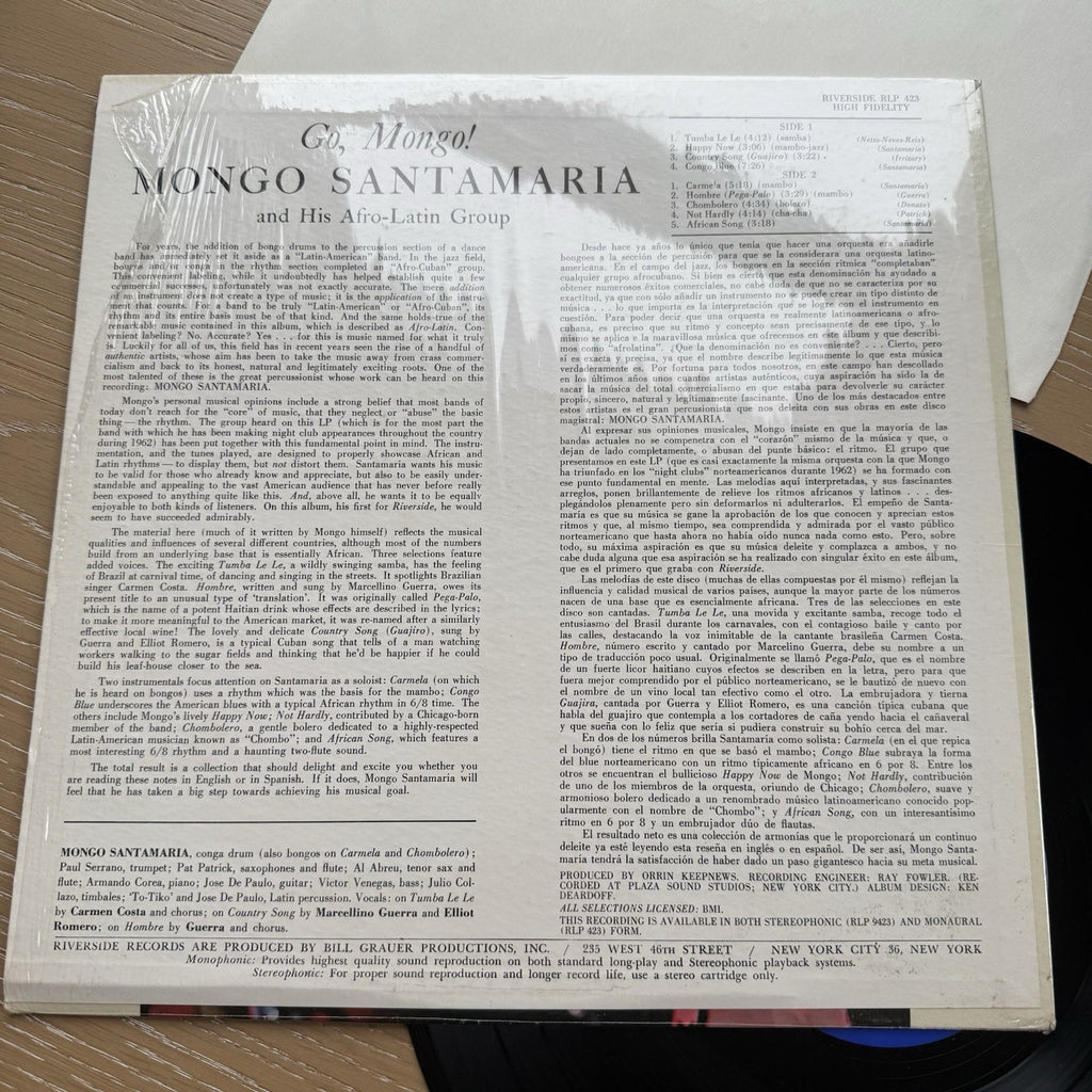 1965 US Press Go, Mongo! Mongo Santamaria and His Afro-Latin Group In Shrink!