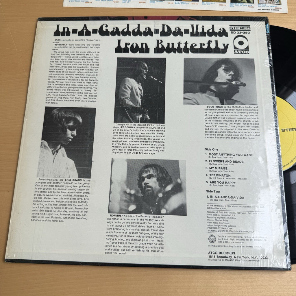 1968 IRON BUTTERFLY In-A-Gadda-Da-Vida US Press LP ATCO In SHRINK VG+ W/Sleeve