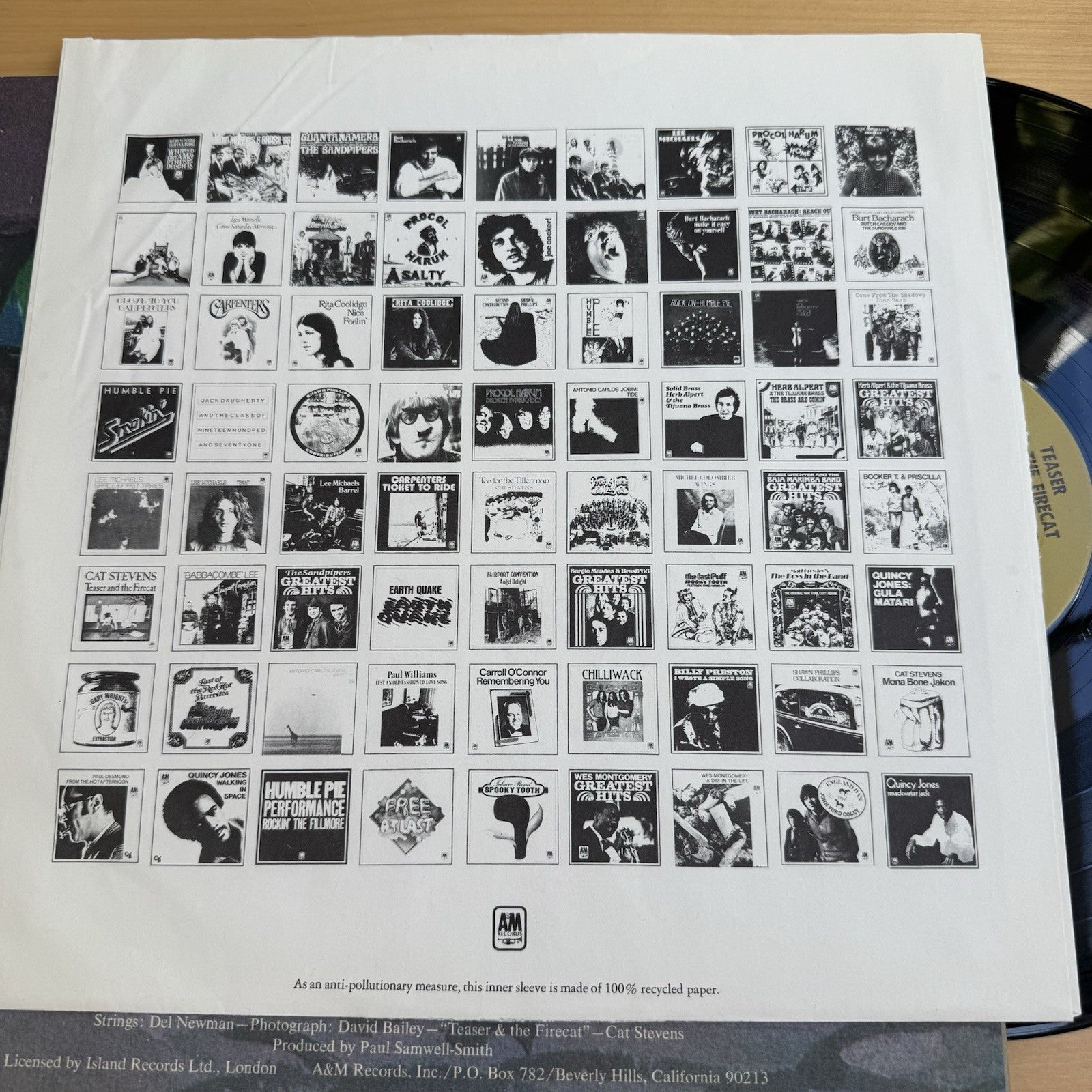1970s Cat Stevens Teaser And The Firecat Gatefold LP 1st US Tan Label Press VG+