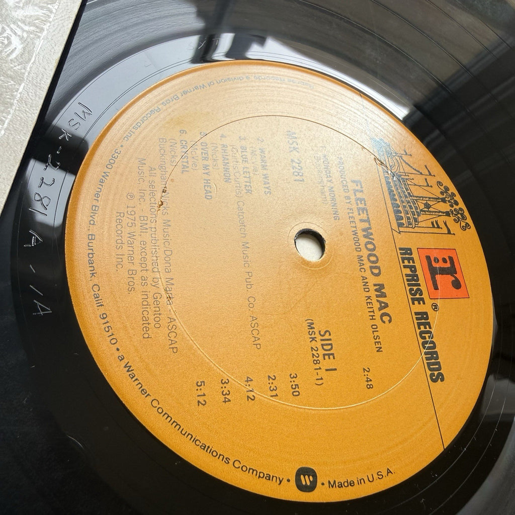 Fleetwood Mac Self Titled LP 1975 Original 1st US Press + Lyric Insert VG++