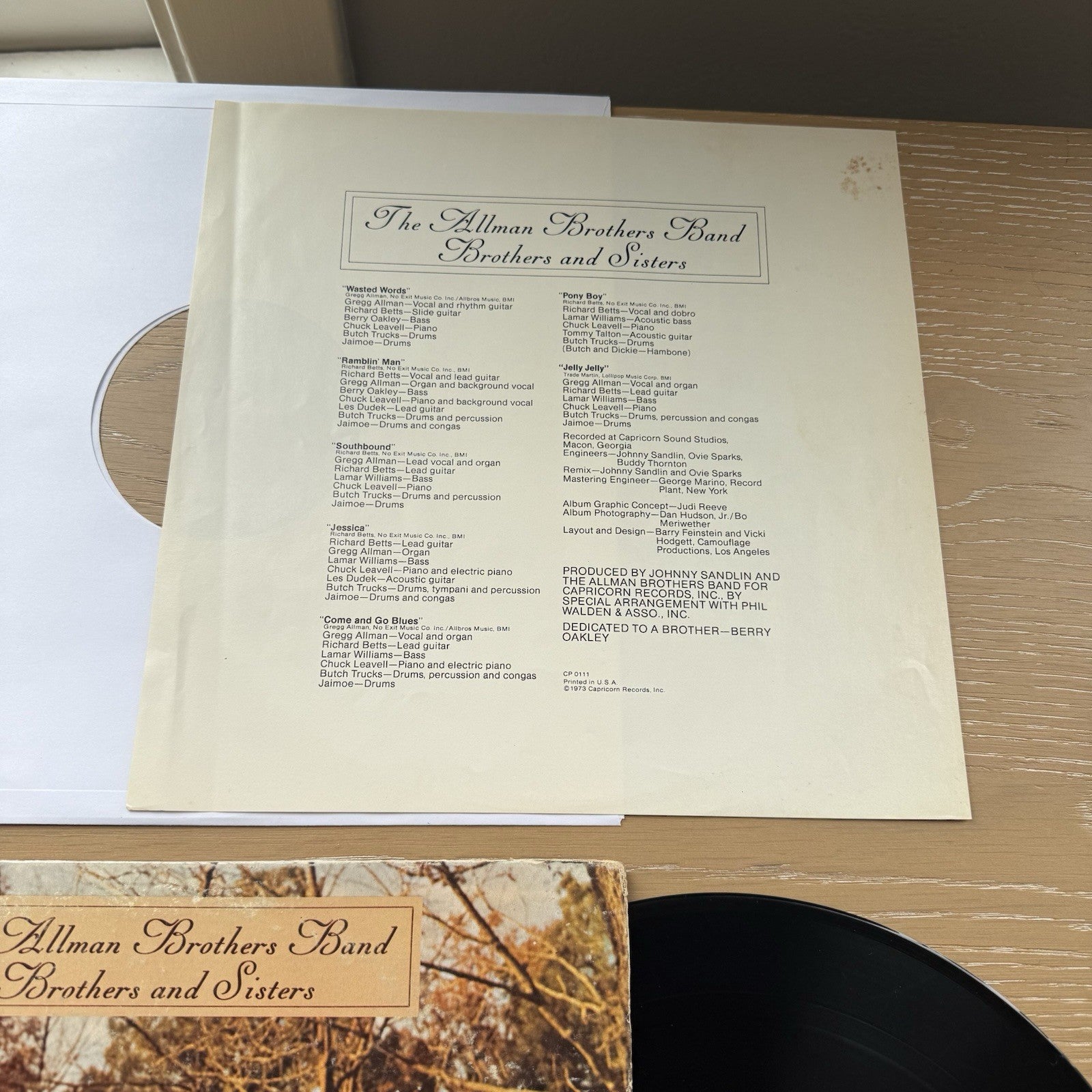 1973 The Allman Brothers Band Brothers And Sisters LP US Press + Original Sleeve