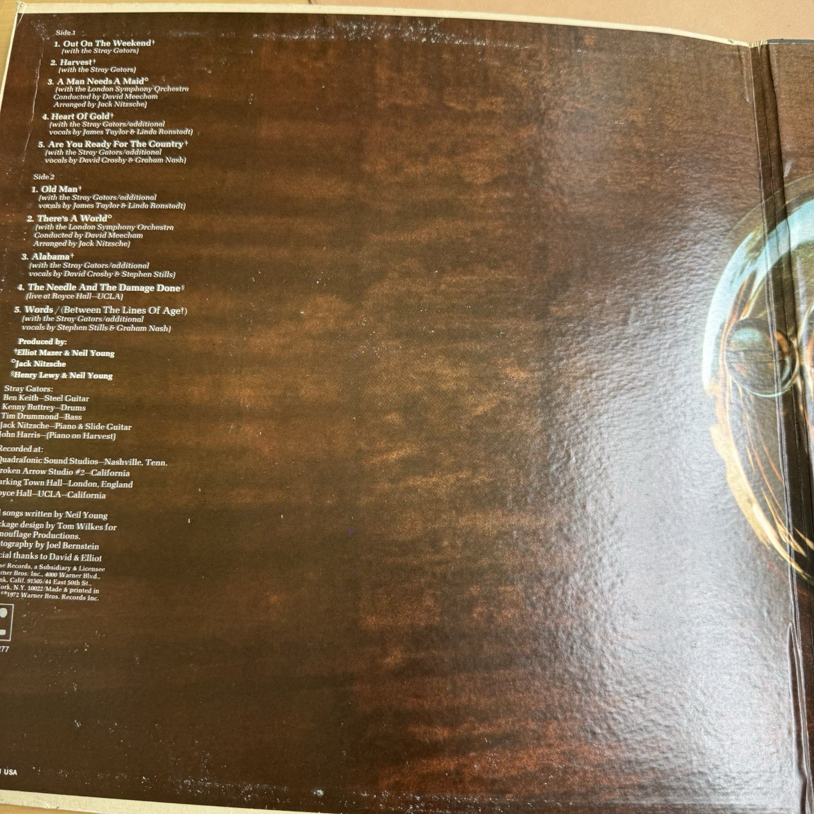 1970s Neil Young Harvest US Pressing +Sleeve! VG+ Reprise Records
