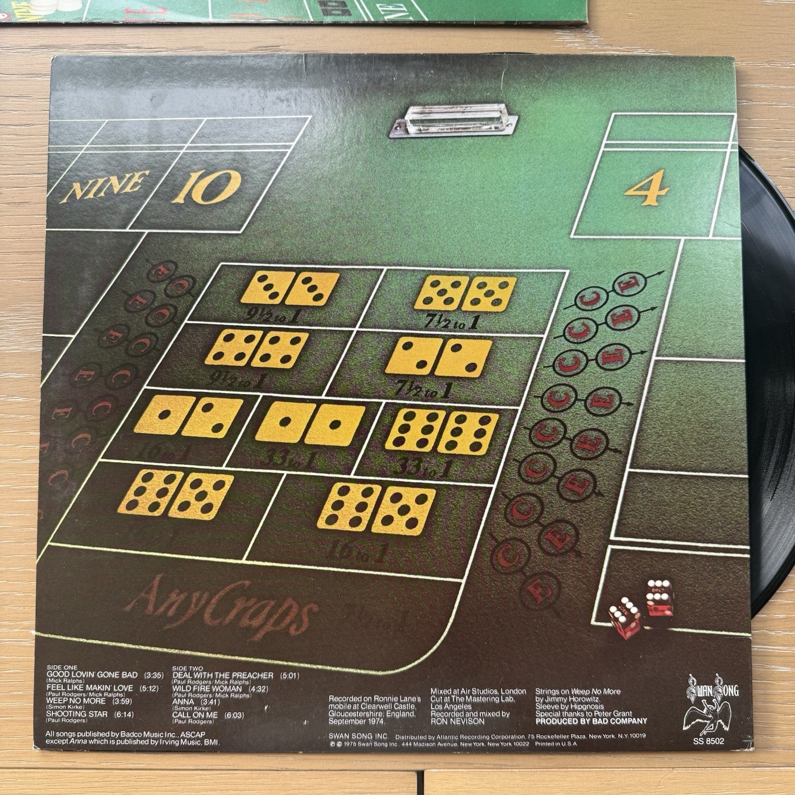 1975 Bad Company Straight Shooter Vinyl LP US Press VG+ W/ Original Sleeve