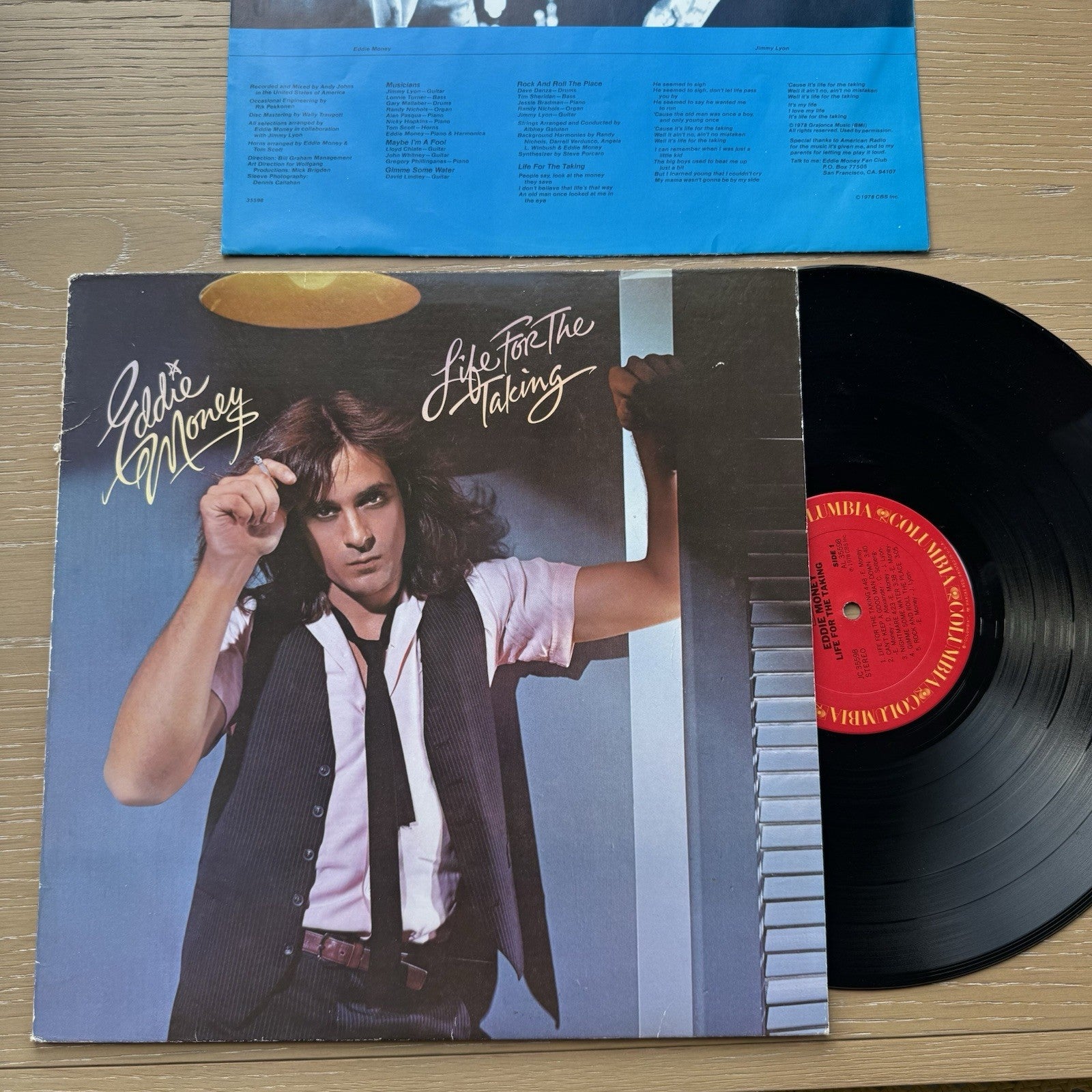 Eddie Money Life For The Taking Vinyl LP (1978) Record Album VG+/VG+ Complete