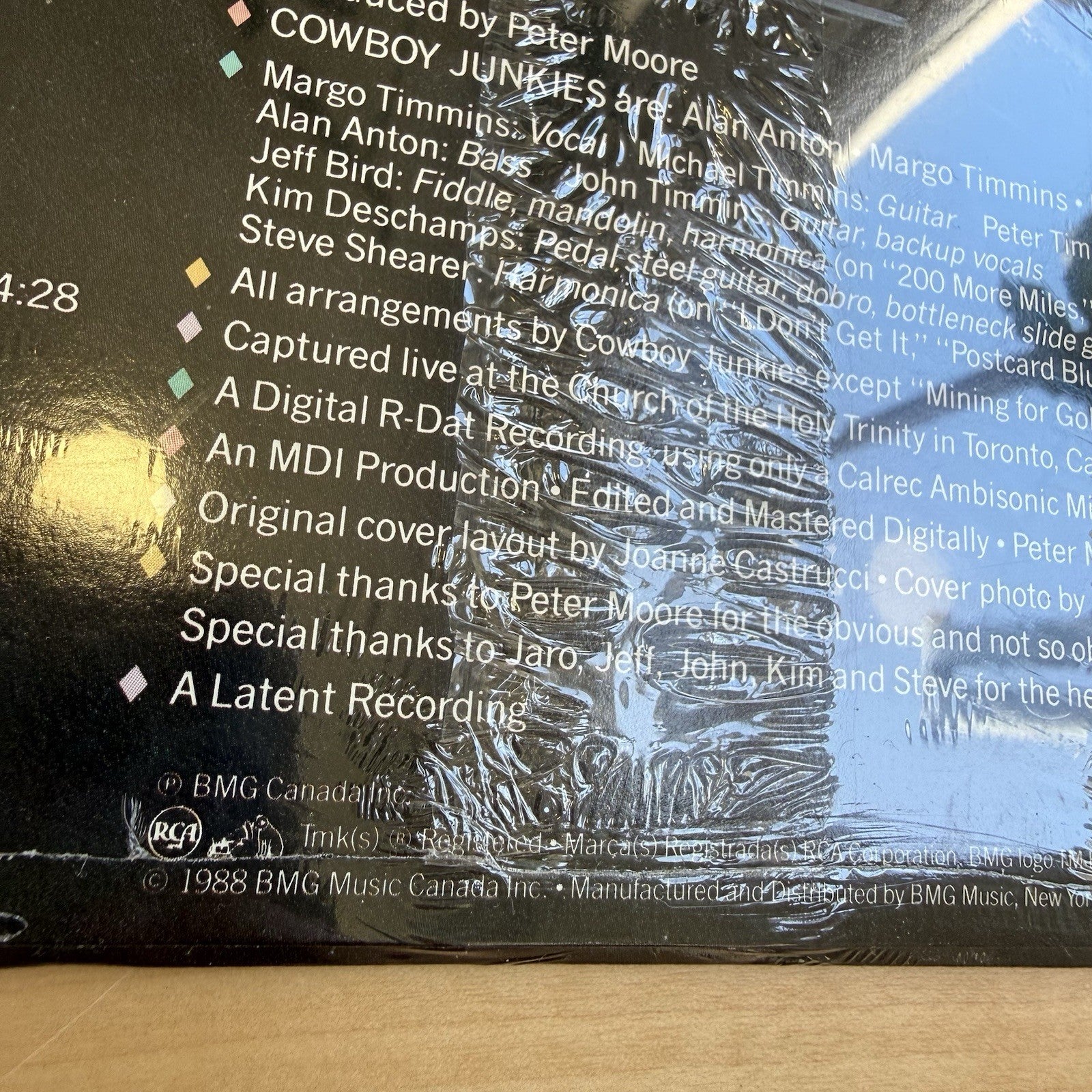 SEALED COWBOY JUNKIES Original 1988 "Trinity Sessions" LP Hype STICKER US 1st